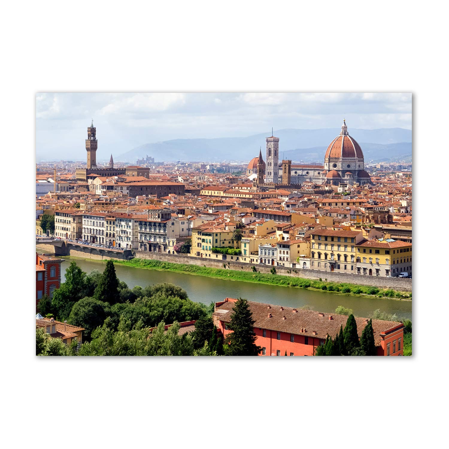 Tableau panoramique cuisine et salon impression sur verre d'Italie 100x70 cm brun