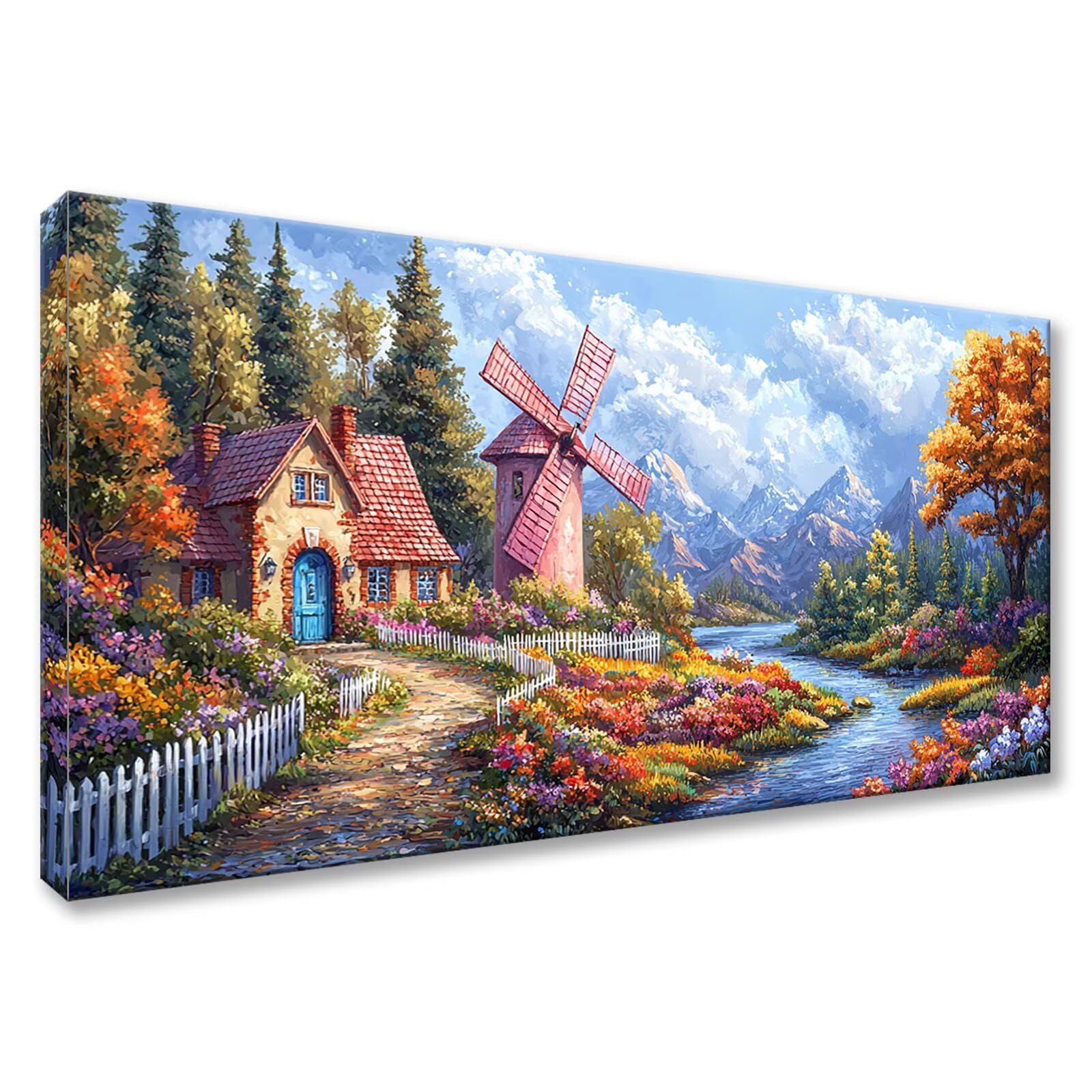 Diamentowe malowanie krajobraz obraz diamentowy dla dorosłych DIY kwiat obrazy diamentowe, 5D diamentowe malowanie dzieci, zestaw puzzli dla dorosłych, do dekoracji domu prezent 60x120 cm Y0-308