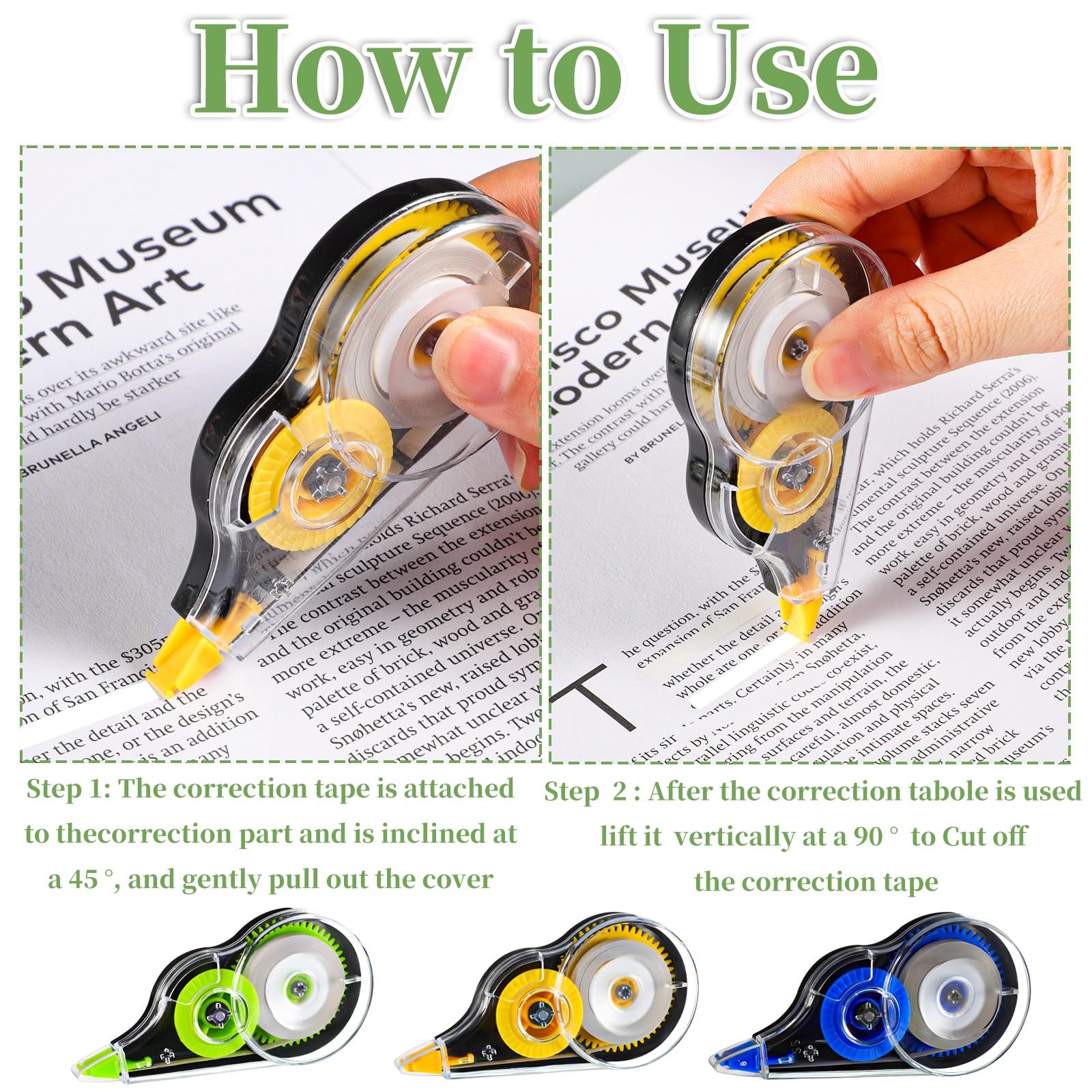 12 PCS 39 Feet Each Correction Tapes Mouse Wipe Out Easy