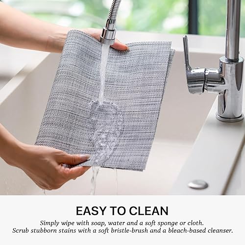 Miniatura 4 de LEXMORE PlaceMats - Juego de 12 manteles individuales tejidos de viniloplástico para mesa de cocina, interiorexterior, lavable, tapete lavable para