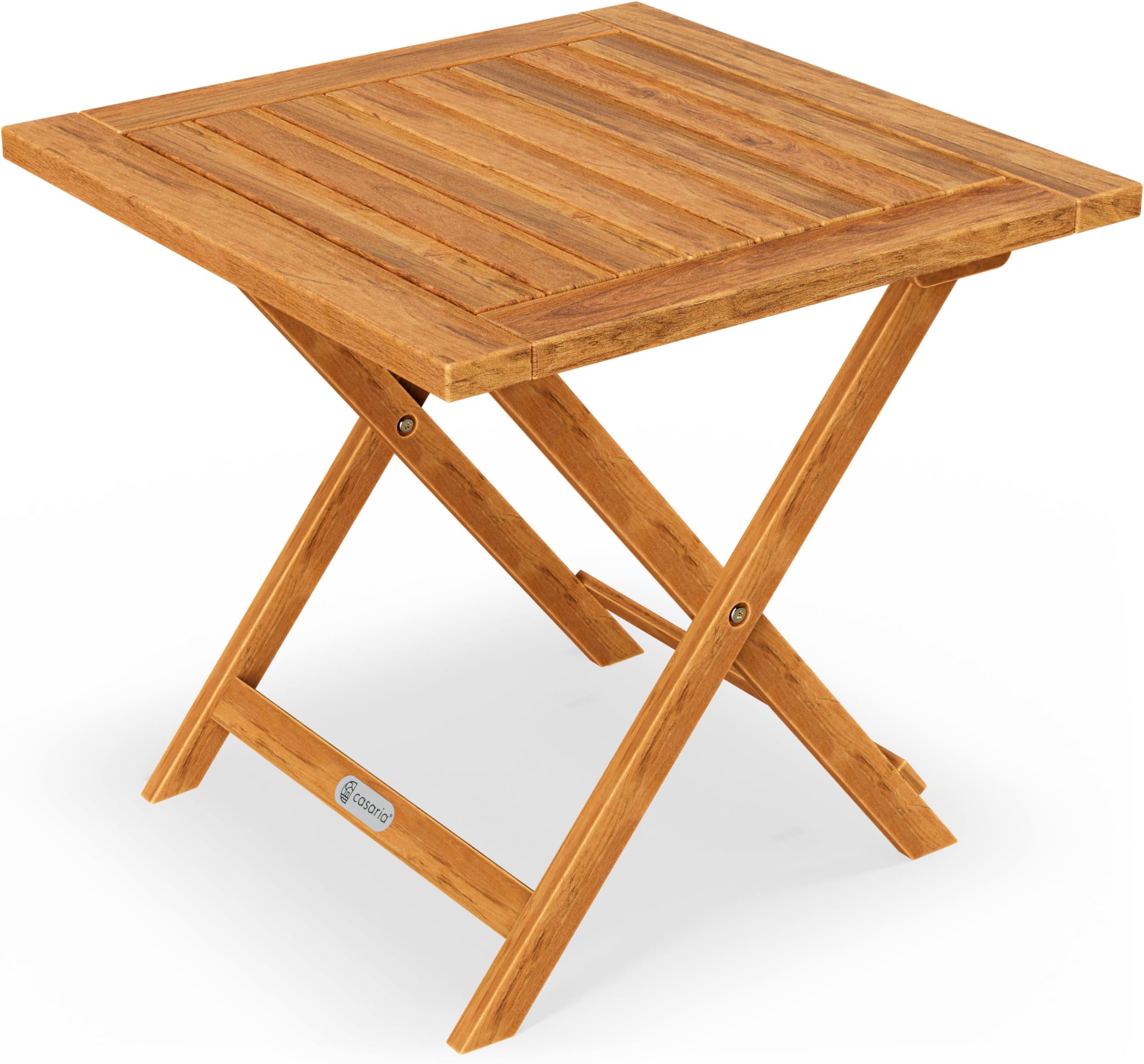 CASARIA® Side Table | Small Folding Coffee Table | Acacia Wood | 46x46cm | Bistro | Patio | Garden | Balcony | Living Room | Hallway | Kitchen | Weather-Resistant Foldable Garden Furniture
