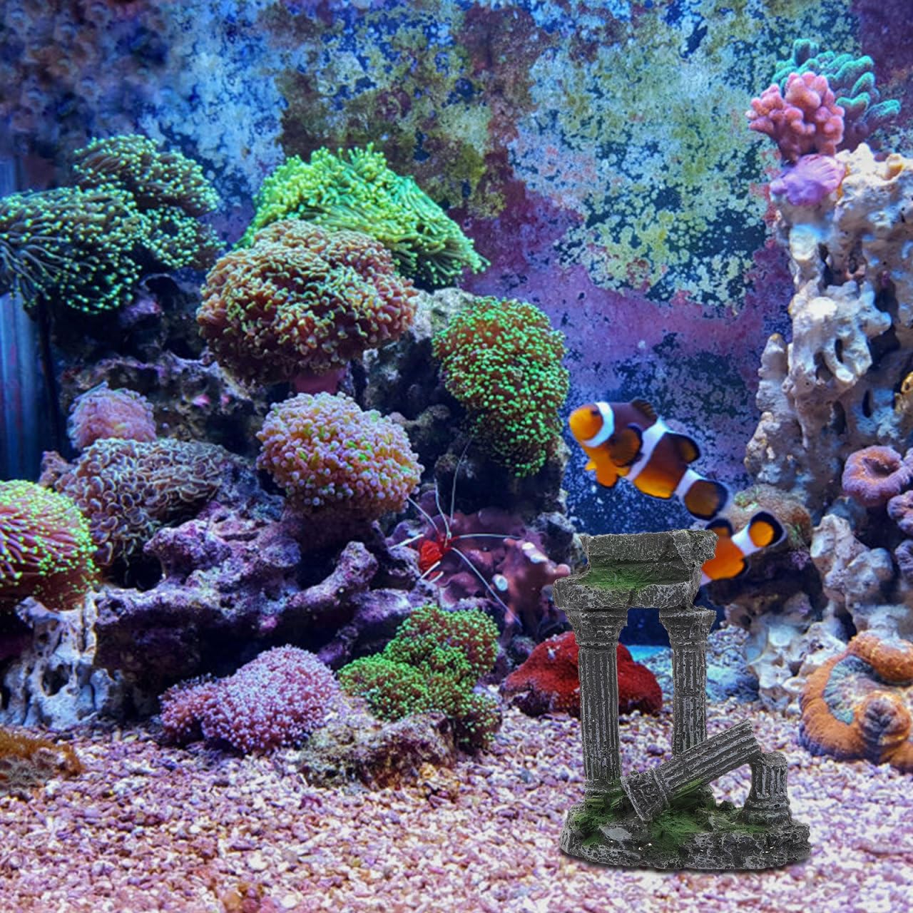 balacoo Imitation classique colonne romaine poisson caché grotte résine paysage artisanat aquarium colonne romaine paysage ornement aquarium ornement aquarium aquarium ornement paysage ornement