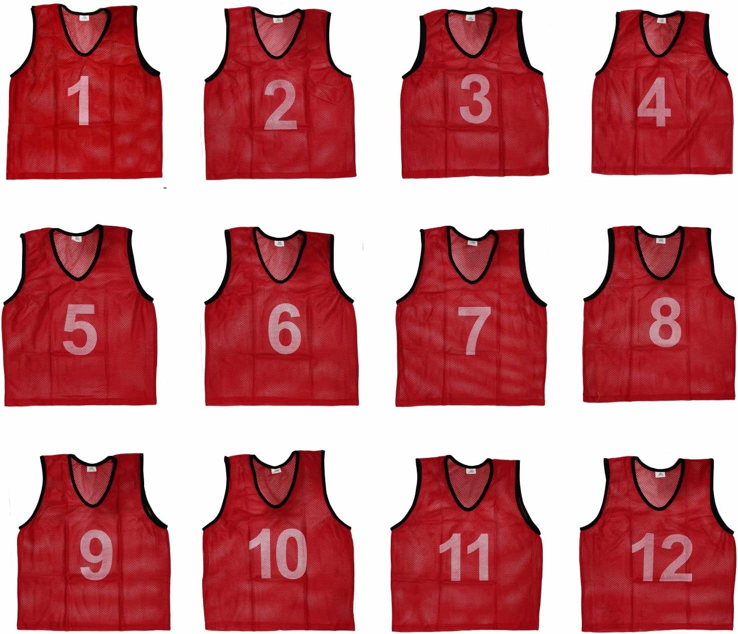 SAS SPORTS Football Number Bibs 1 to 12 Maroon Extra Large
