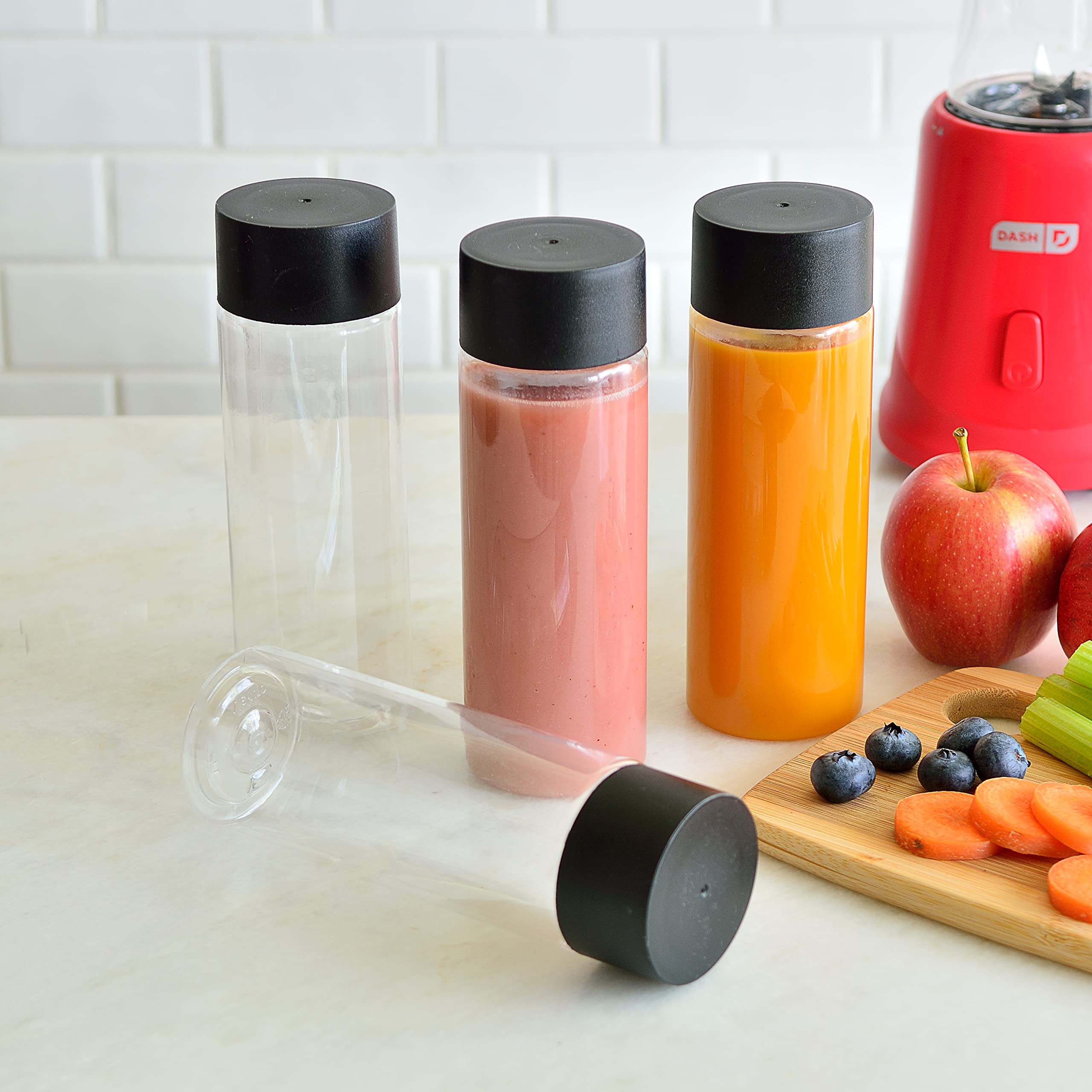 Youngever 8 Paquetes 300ML Botellas de Jugo, Botellas de Plástico con Tapa