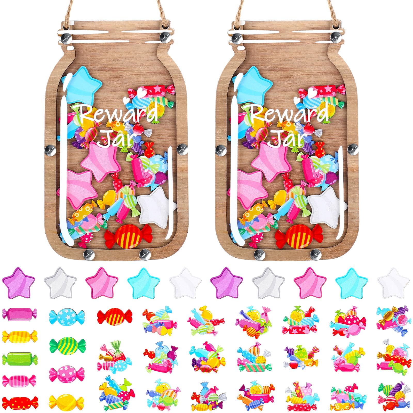 Buy Treela 2 Pcs Candy Reward Jar for Kids Bulletin Board Reward Chart