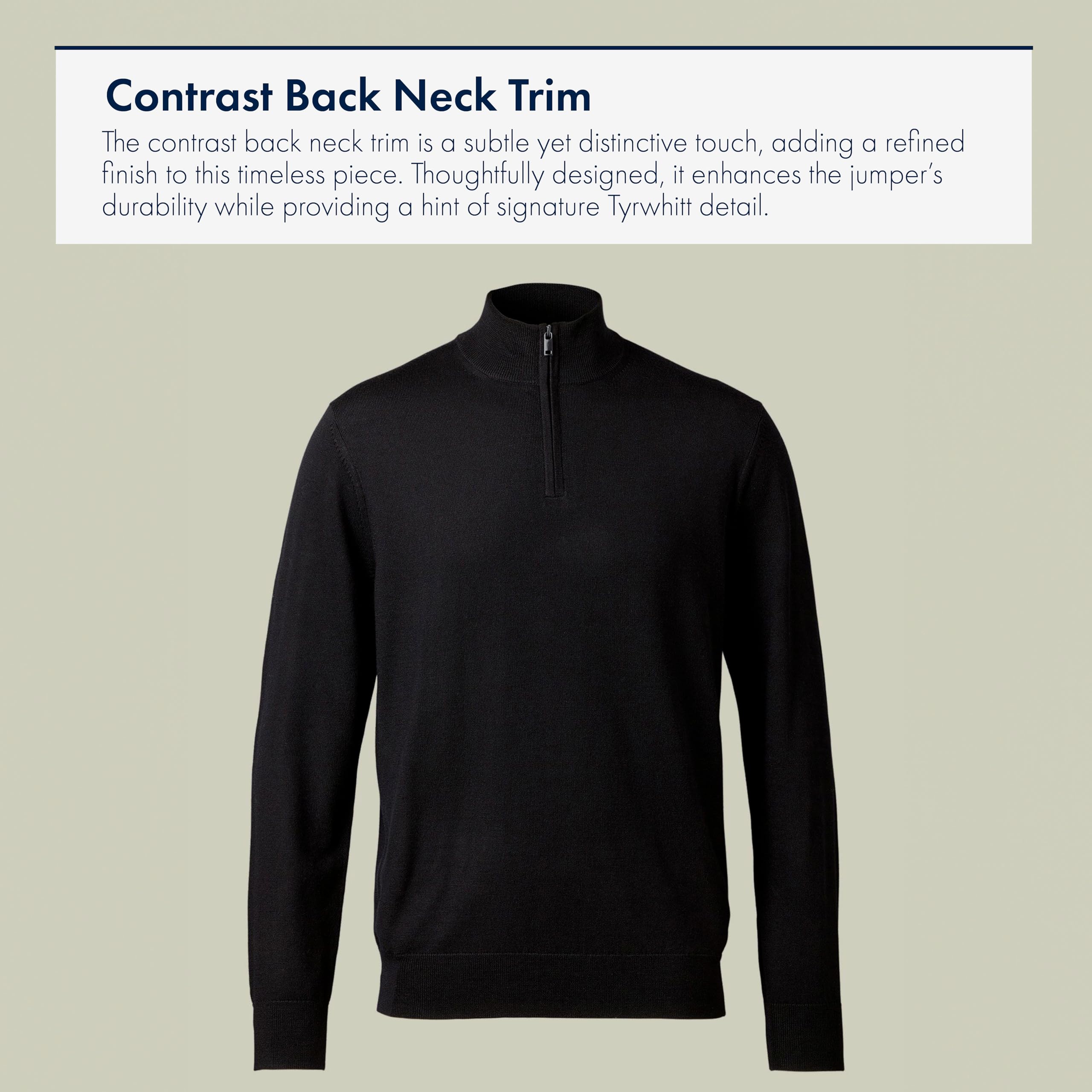 Charles Tyrwhitt Jumpers for Men - Merino Wool 1/4 Zip Jumper - Machine Washable & Temperature Regulating Knitwear for Smart & Casual Wear