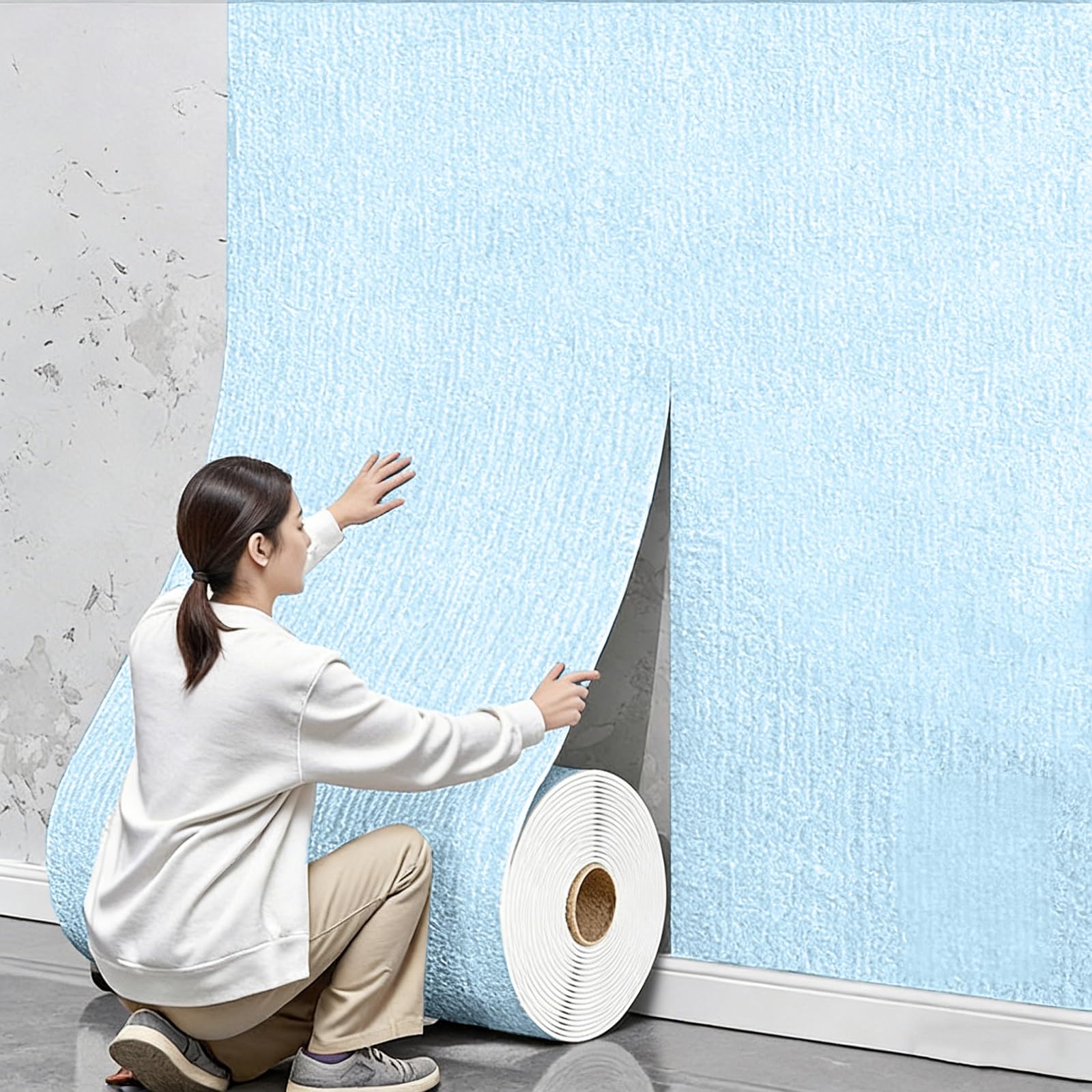 Este Grueso Papel Pintado Aislante de Espuma XPE, Paneles aislantes 3D autoadhesivos para Paredes frías, Revestimiento térmico para Paredes de Sala de Estar, Dormitorio, baño y decoración de