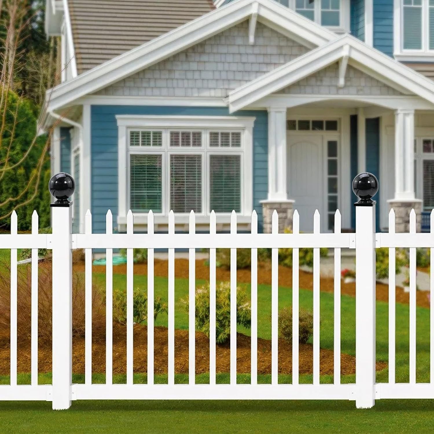 Aluminum Alloy Ball Top Post Caps, Internal Measurement of Actual Dimensions 4" x 4" Wood/Metal/Mailbox Posts, Weather-Resistant Fence Post Caps for Deck and Fencing