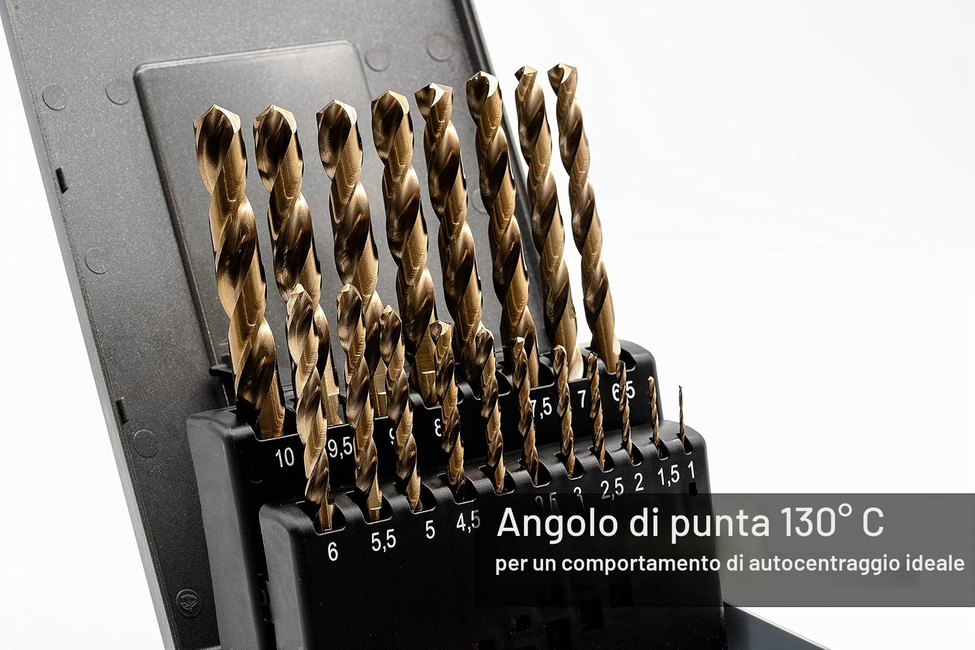 BAER HSSE - Set di punte elicoidali (0,5 mm di altezza), 1-10 mm, in acciaio HSSE/cobalto ad alta lega, in ferro, per trapano