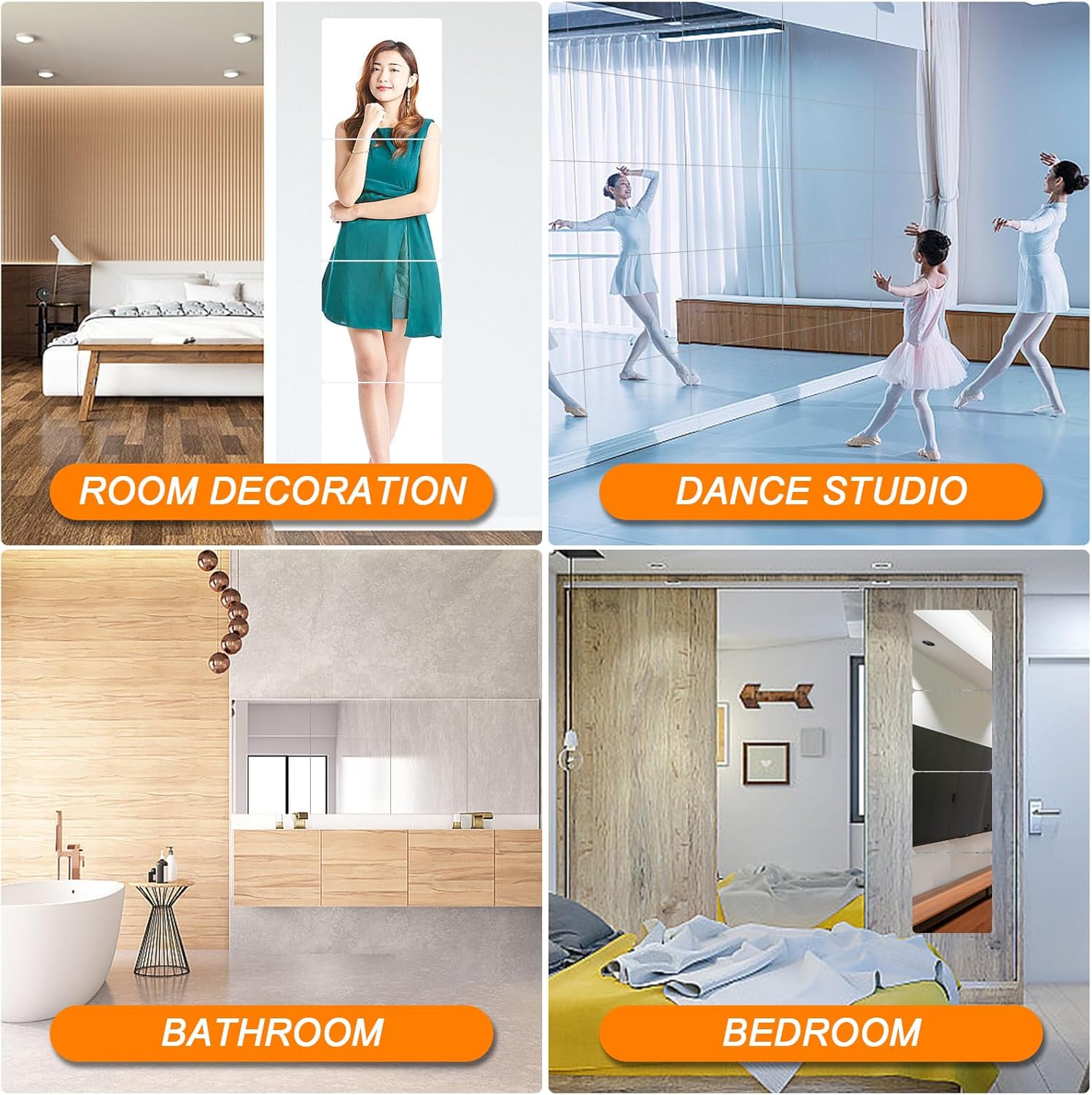 Transform Your Space: Review of 4 Pack Acrylic Mirror Tiles for Home Decor