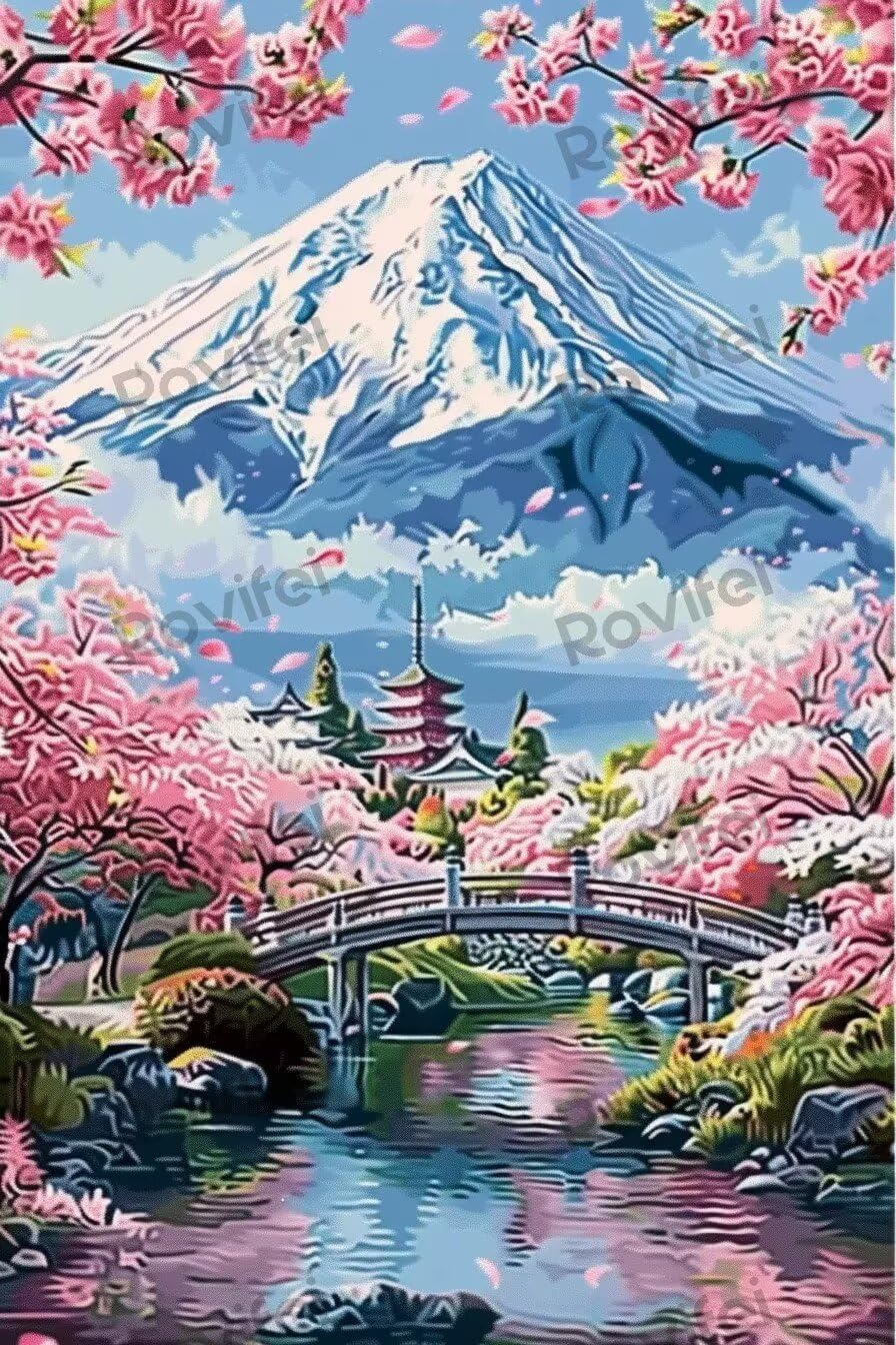 Amazon.com: Cherry Blossom Mountain Diamond Art Kits for Adults