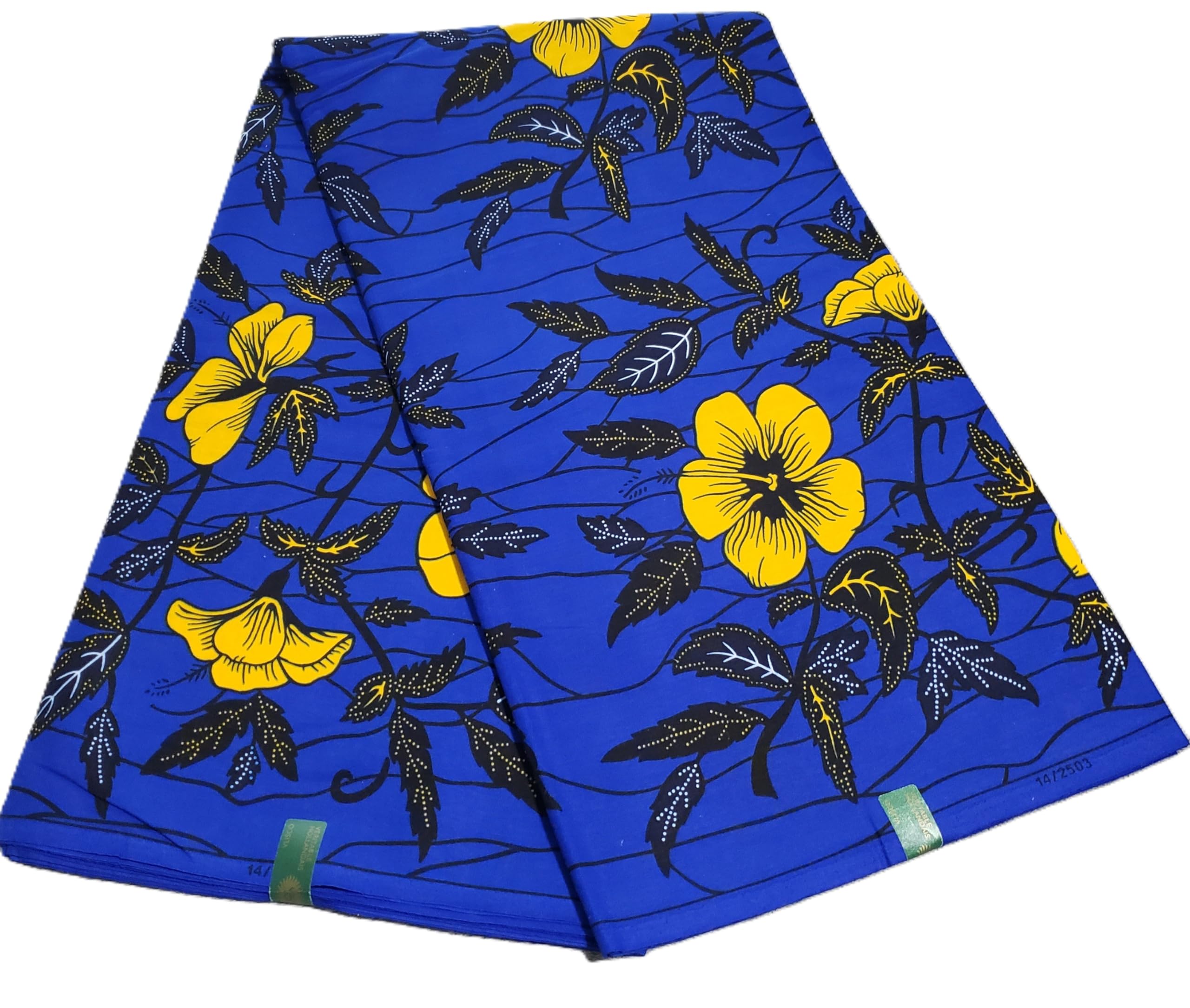 African Wax Fabric Hollandais Style, Real Wax African Print Cotton Fabric, Block Prints Dutch Hollandais 100% Cotton for Craft and Sewing 3yards Flowers