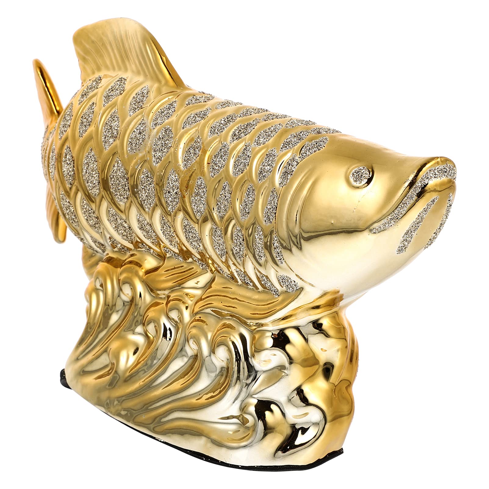 CLISPEED Chinese Feng Shui Fish Statue Ceramic Fish Figurines Lucky Fish Statue