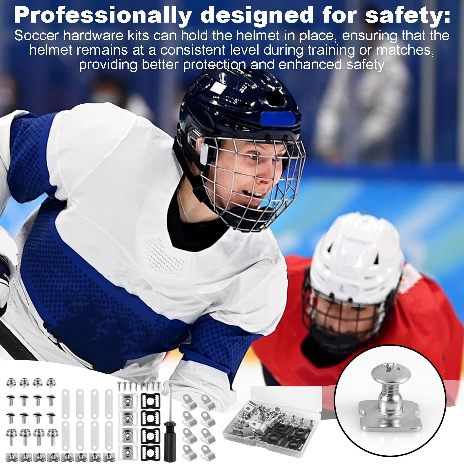 Kit di riparazione del casco da hockey - Riparazione rapida del casco, manutenzione degli ingranaggi da hockey | Imbottitura e cinghie di ricambio, per il casco per giocatori di hockey su gh