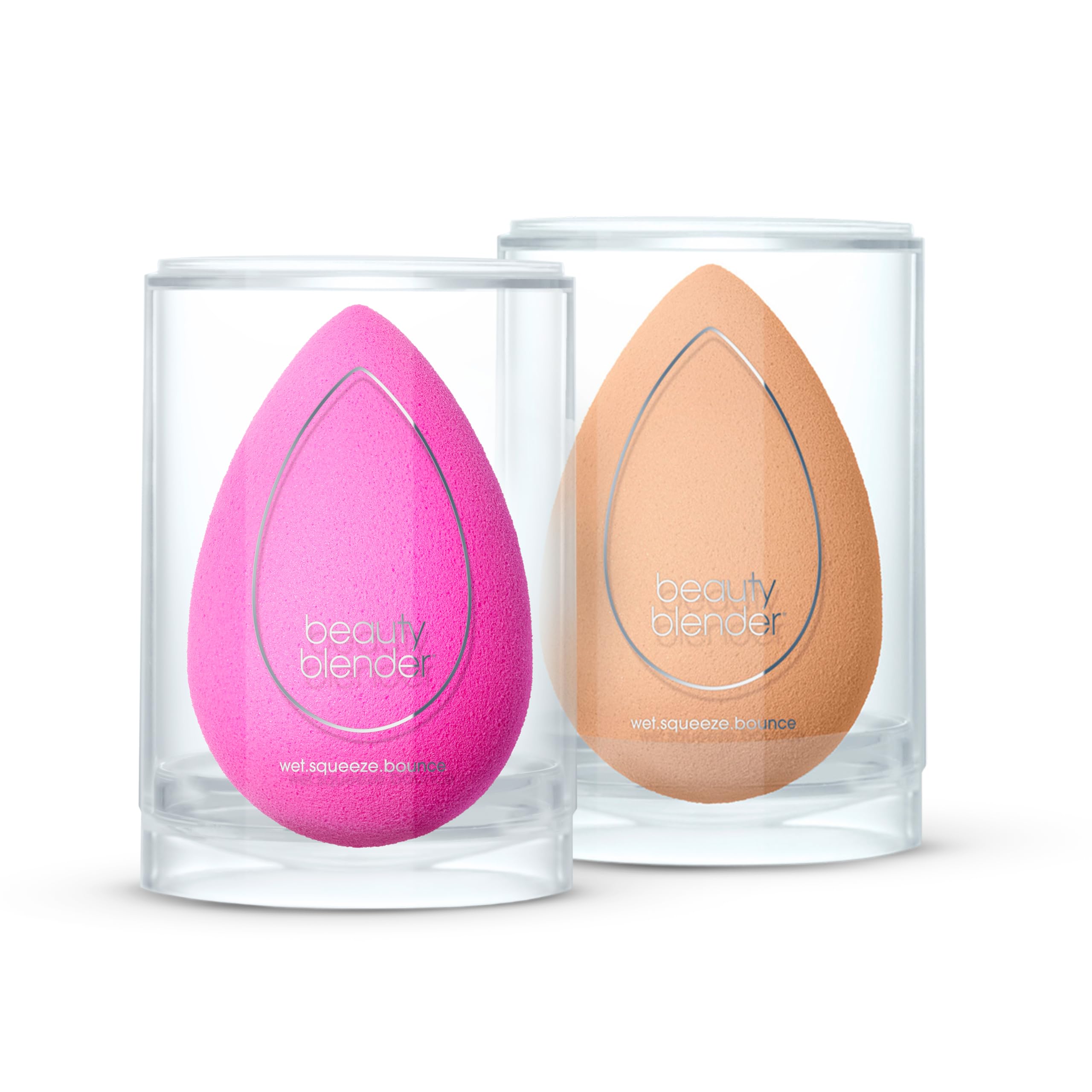 BEAUTYBLENDER オリジナルピンクとヌードブレンダー、リキッドファンデーション、パウダー&クリームをブレンドするためのメイクアップスポンジ。完璧なプロフェッショナルなストリークフリーアプリケーション、ビーガン、クルエルティフリーで米国製