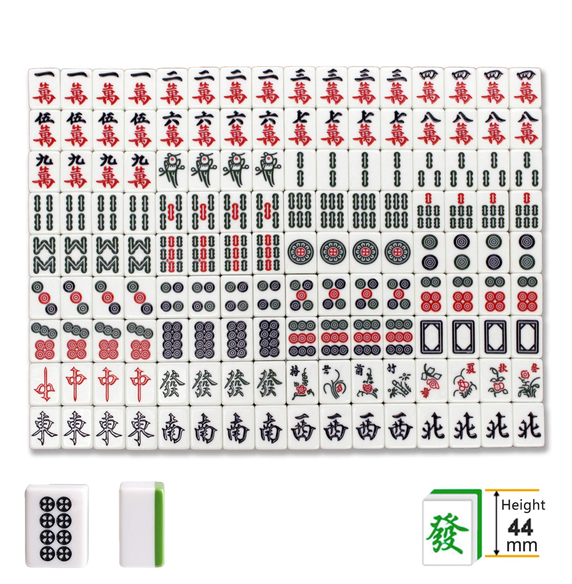 中国大手感麻将 Set of 144 Magnetic 44mm No Number Chinese Large
