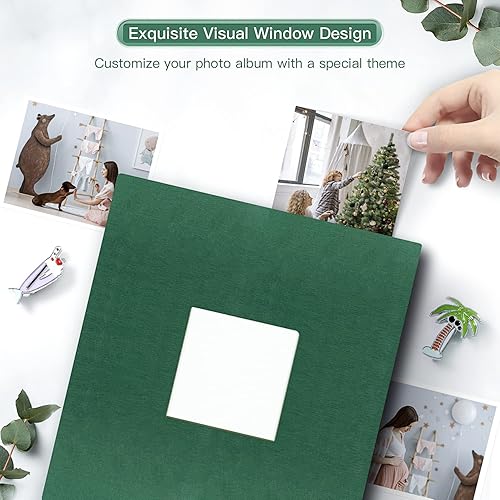 Vista 52 de popotop Álbum de fotos de 4 x 6 – 100 fotos libros con 100 bolsillos verticales, álbumes de cubierta de lino para familia, boda, aniversario, fotos