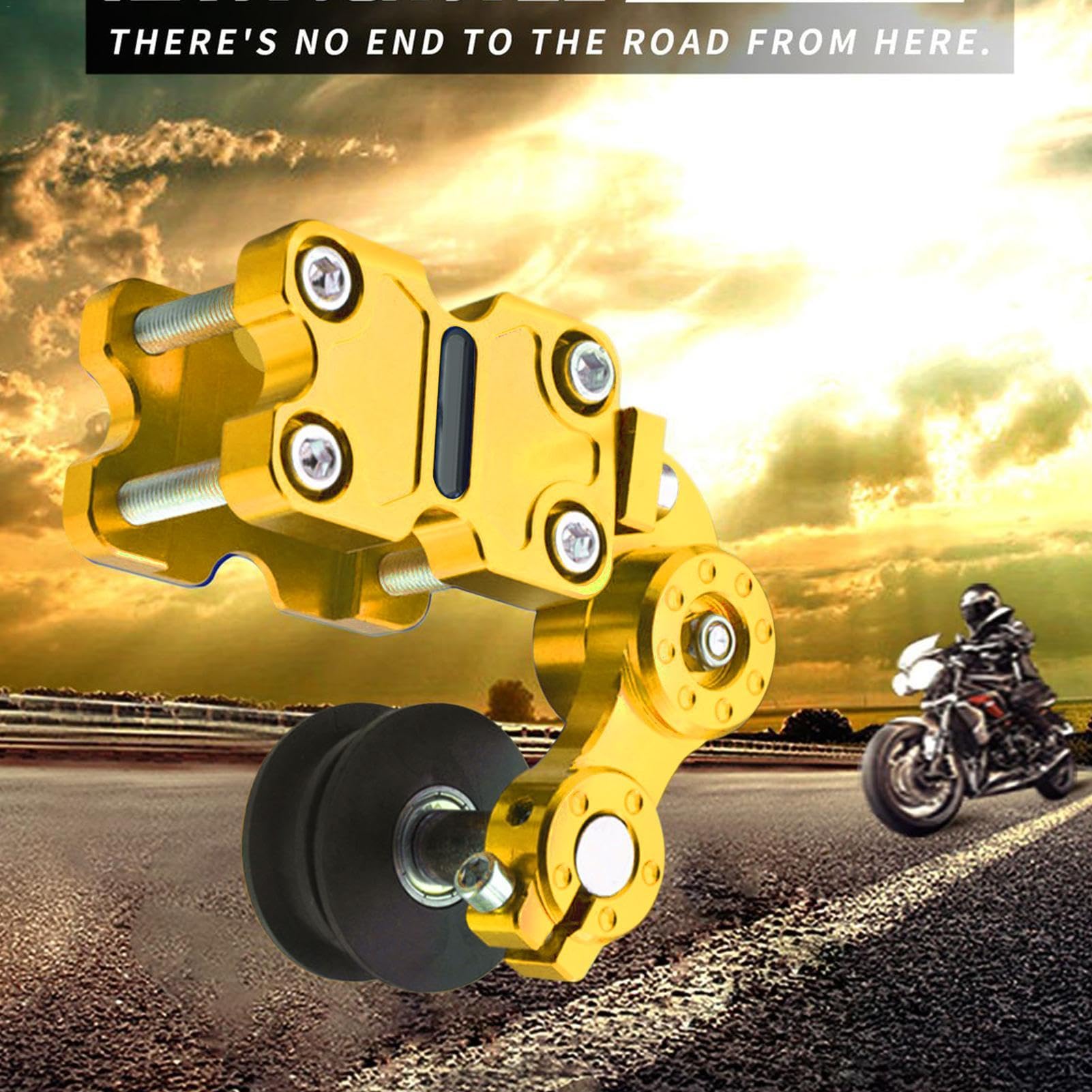 Ajustador de cadena de motocicleta,Herramienta de ajuste de cadena Motocicleta, Ajuste de cadena modificado con guía de tensión automática, Herramienta de engranajes de modificación de cadena