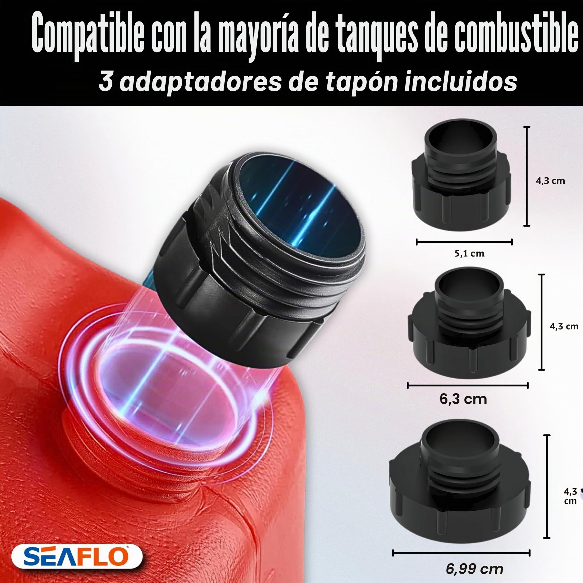 SEAFLO 552135 BOMBA DE TRANSFERENCIA AUTÓNOMA para Combustible, Aceite, Agua, Adblue, 9L/MIN