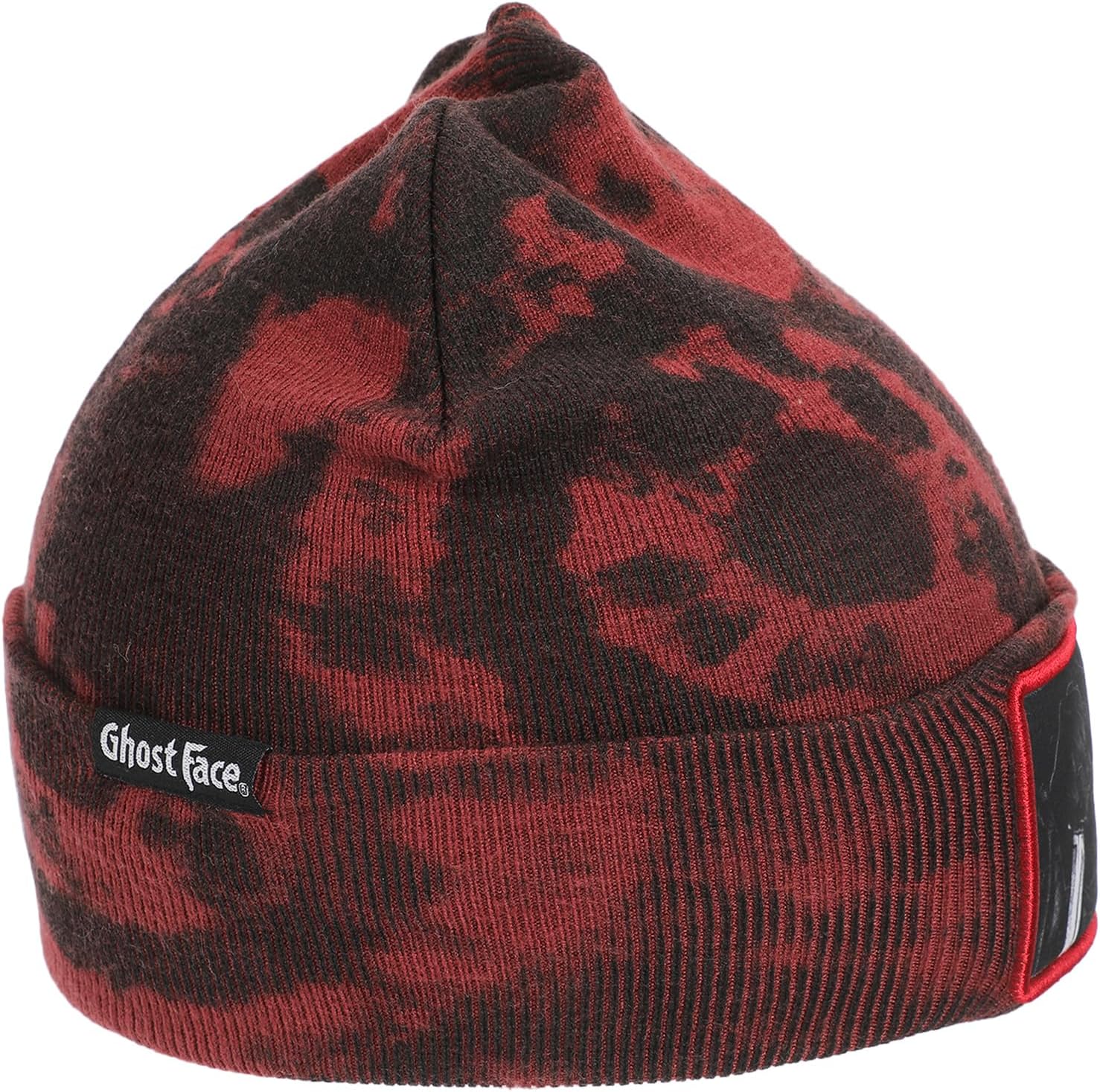 Bioworld Ghostface Horror Movie Character Embroidered Patch Beanie Hat for Men