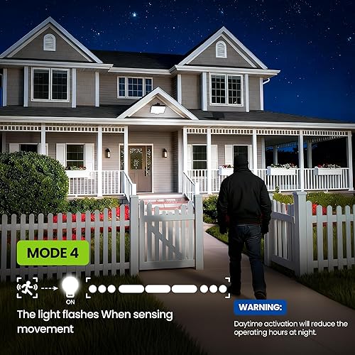 Miniatura 6 de Luces de inundación solares para exteriores, 294 luces LED con sensor de movimiento, IP67 impermeable, luz de inundación solar para exteriores,