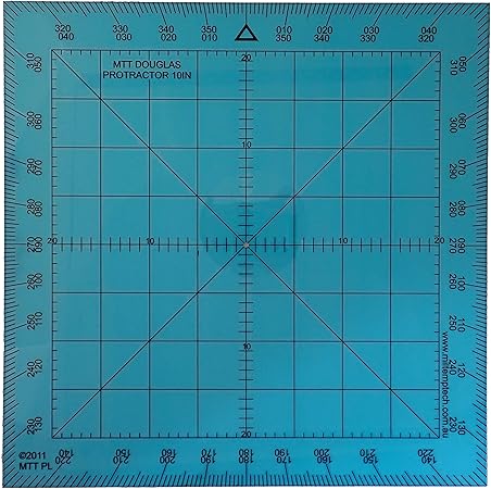 Douglas 10 Inch Protractor Graduated in Degrees for Angle Measurements and map Plotting for Outdoor, Marine or air Navigation with map and Compass, Hiking, Orienteering and Survival.