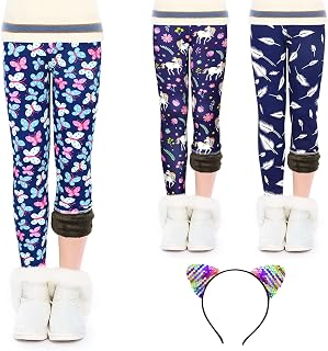 Fleece Lined Girls Leggings Thick Leggings Winter Warm Girls Tights Cashmere Plush Cotton Leggings