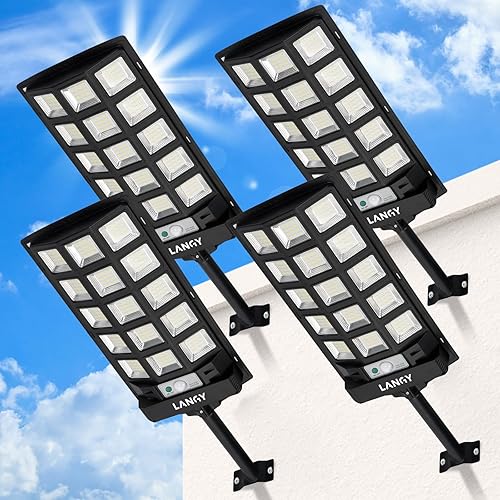 Miniatura 14 de Luces solares impermeables para exteriores, 6500 K, luces solares de calle del atardecer al amanecer, sensor de movimiento al aire libre con control