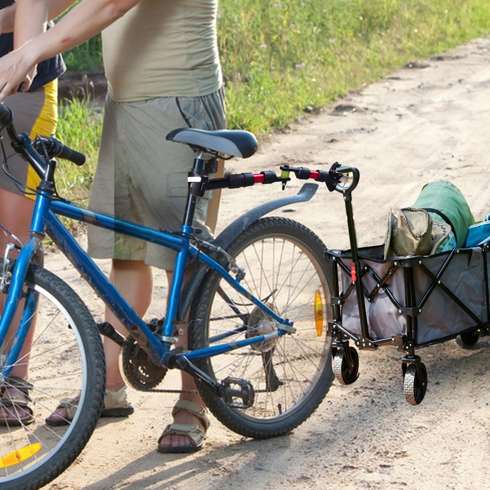 Fahrradanhänger-Kupplung, Fahrradanhänger-Verbinder für tragbaren Faltwagen, zusammenklappbarer Wagen, Stahl-Gartenwagen, Wagen für Lebensmittel, Sport, Garten, Einkaufen, Camping, 27-32mm