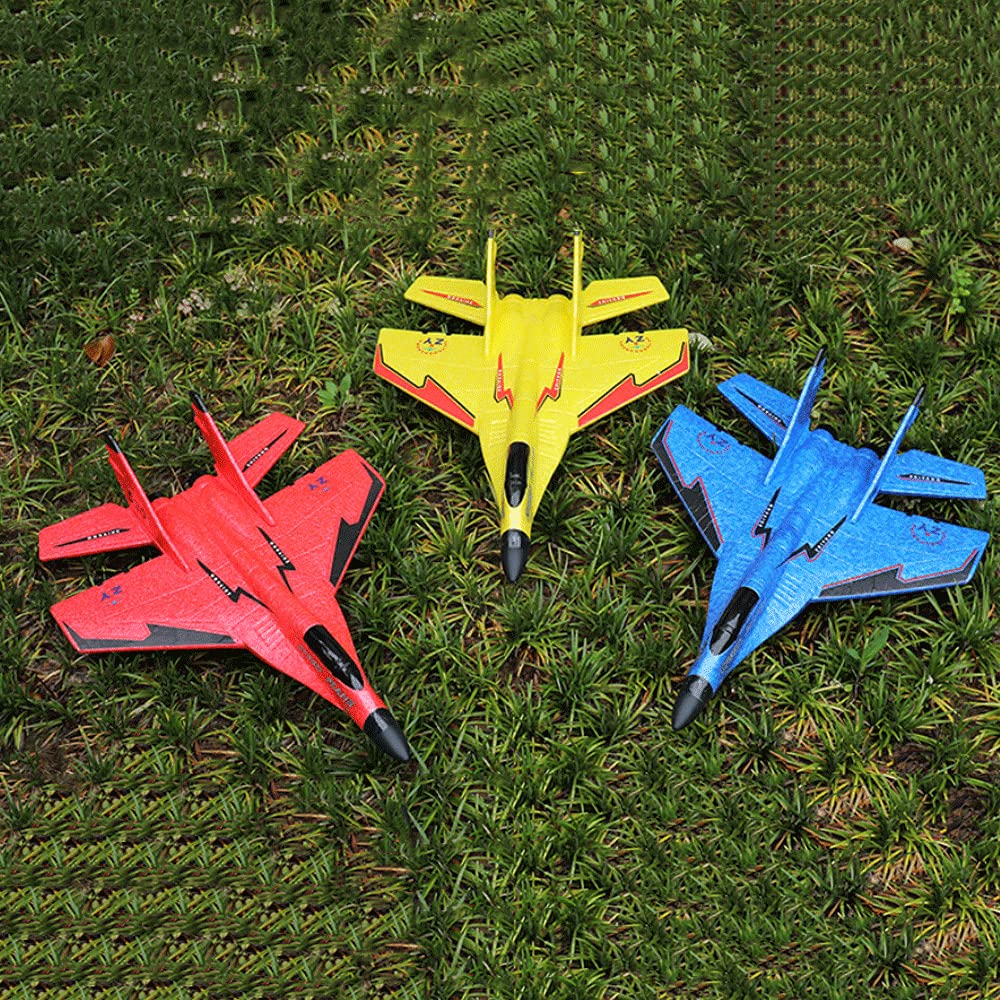 WOLWES Avión RC, planeador de combate con control remoto 2.4G, equipado con giroscopio inteligente y luz nocturna colorida, avión teledirigido EPP RC, juguete anticolisión y anticaída, regalo para niñ