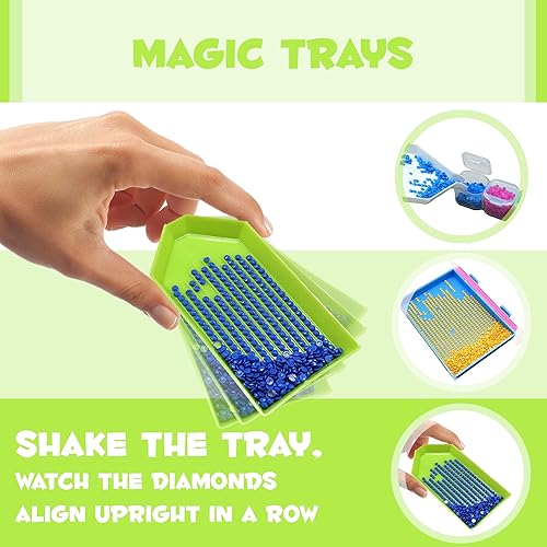 Miniatura 3 de Craft Fusion Herramientas y accesorios de pintura de diamantes, kits de arte de diamantes para adultos y niños, caja organizadora de cuentas de