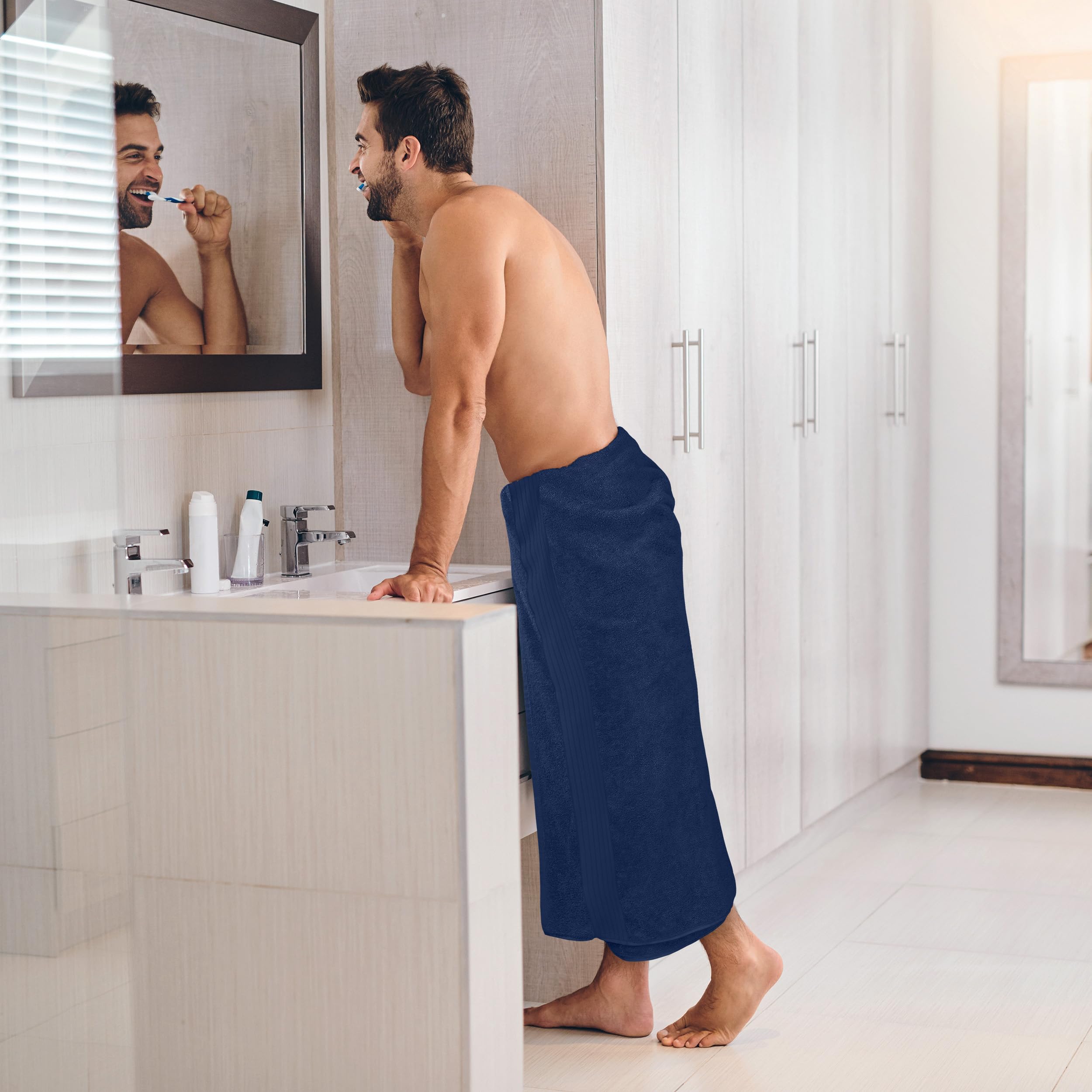 Utopia Towels - Asciugamani Bagno extra large confezione da 2-100% cotone filato ad anelli, ultra morbido e altamente assorbente, telo da bagno spesso 180 x 90 cm (Marina Militare)