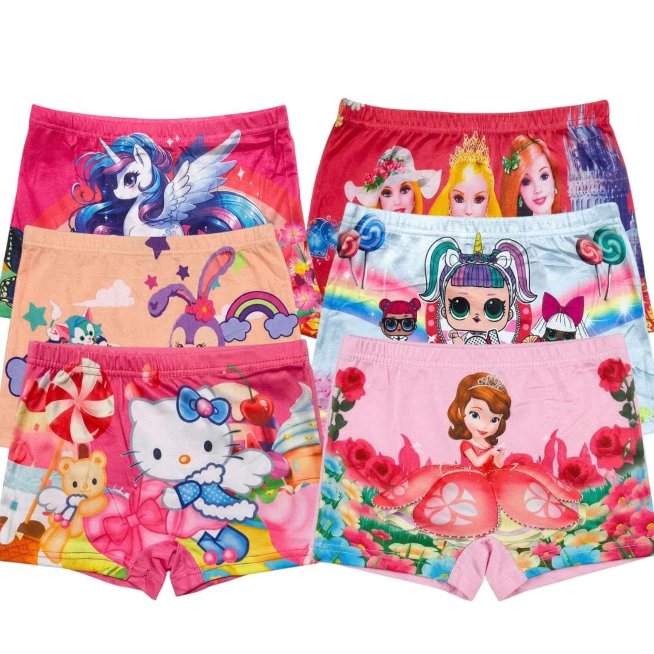 Girls Cotton Boyshort Panties Pack of 6 | Princess Character Printed Soft Breathable Underwear for Kids & Toddlers | Stretchable Mid Rise Innerwear Multicolor--image-17