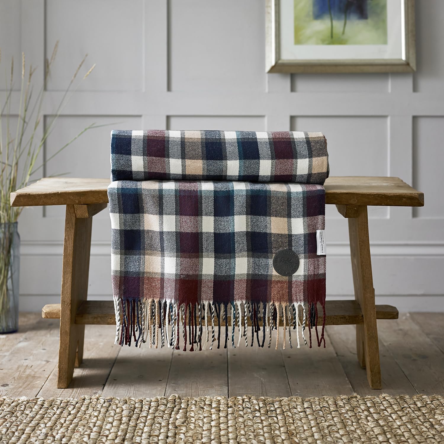 The Lyndon Company Purple Tlc Artillery Tartan Acrylic Throw 140 X 185Cm Colour
