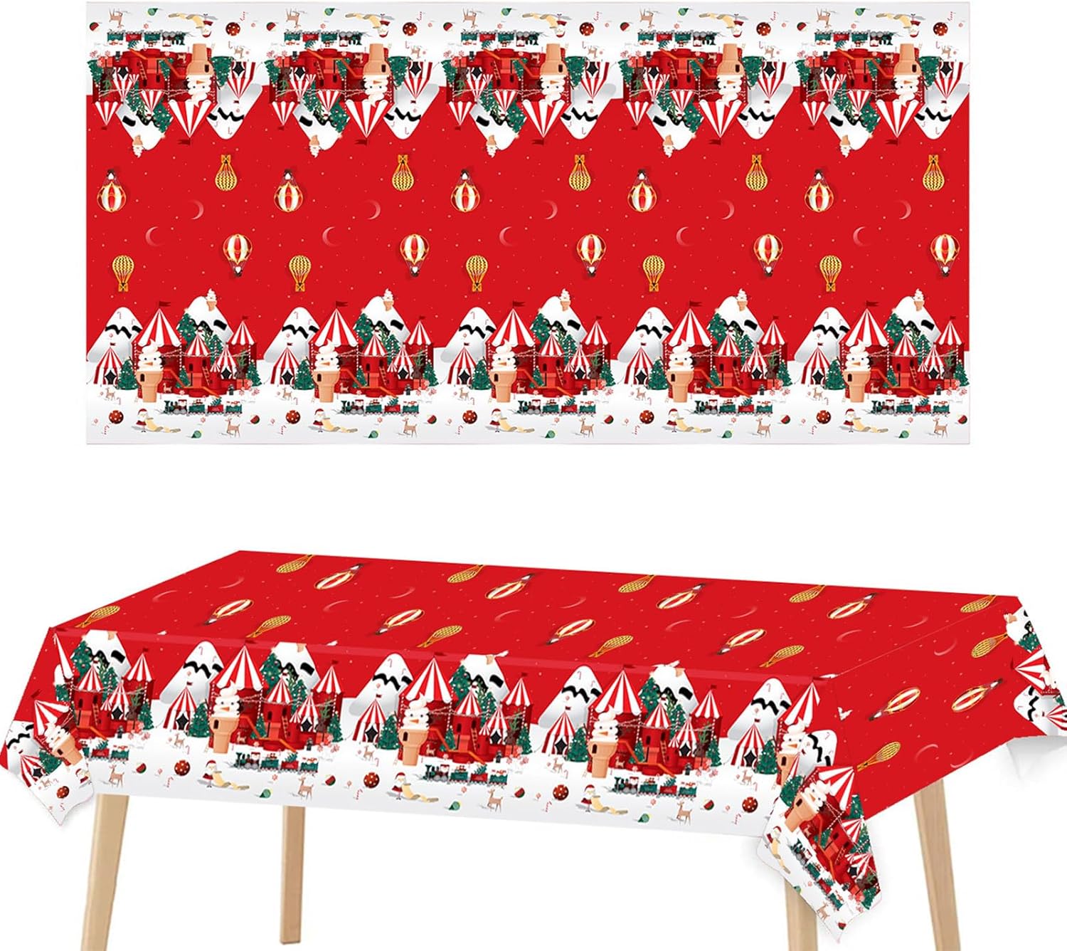137*274cm Large Christmas Tablecloth Party,Christmas Decorations