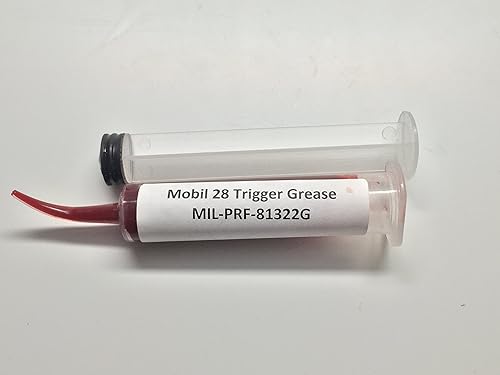 Miniatura 2 de Grasa Mobil 28 - Jeringa de 10 cc (tamaño específico para propietarios y constructores de armas), la mejor grasa para pistola y gatillo. MIL-G-21164D