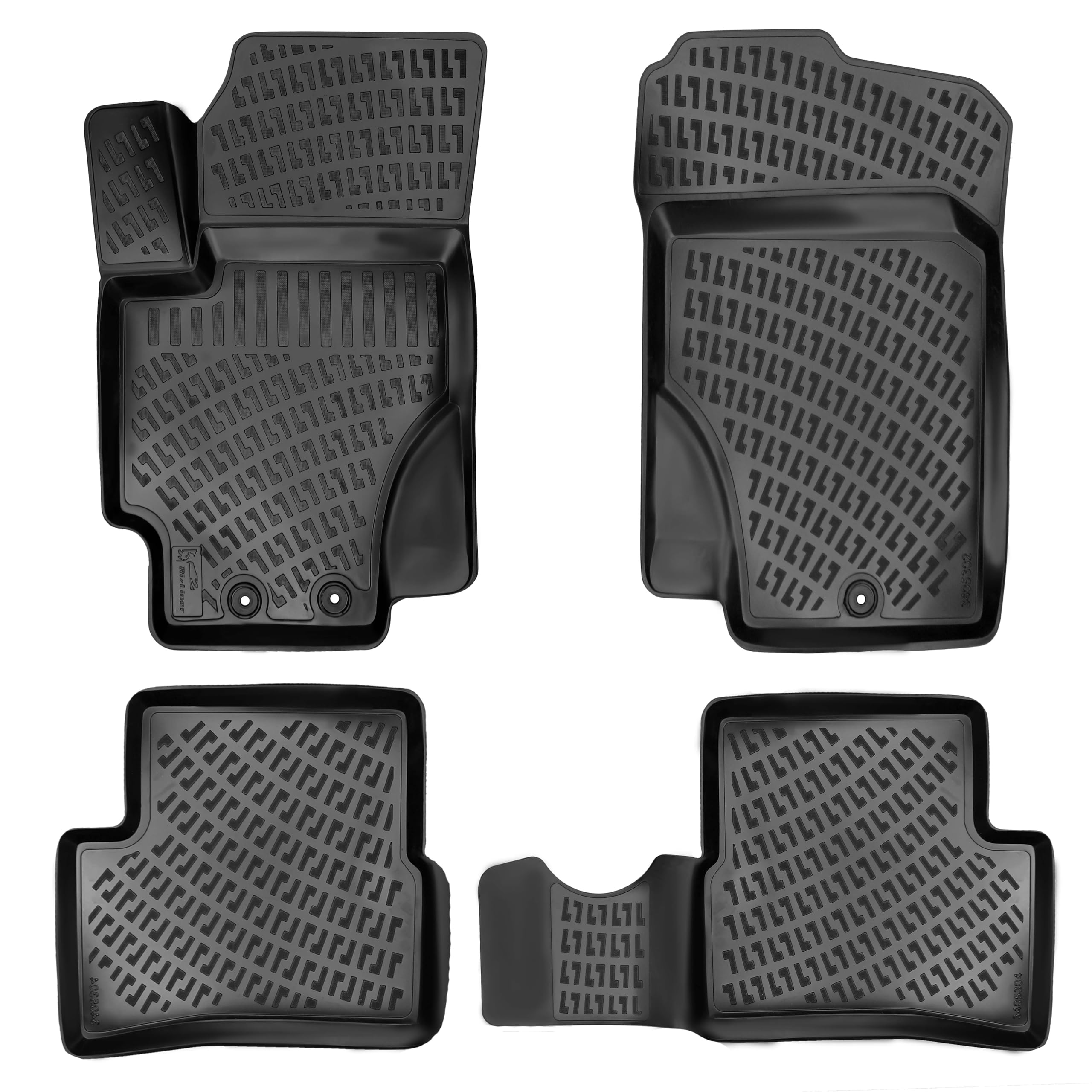 RizLiner Hyundai Ioniq 5 Unmovable Console 2022-2026 (No Movable Console) Floor Mats 3D Custom Fit Rubber Car Mats All Weather Laser Measured Floor Liners Heavy Duty Waterproof (Front & Rear) — view 46