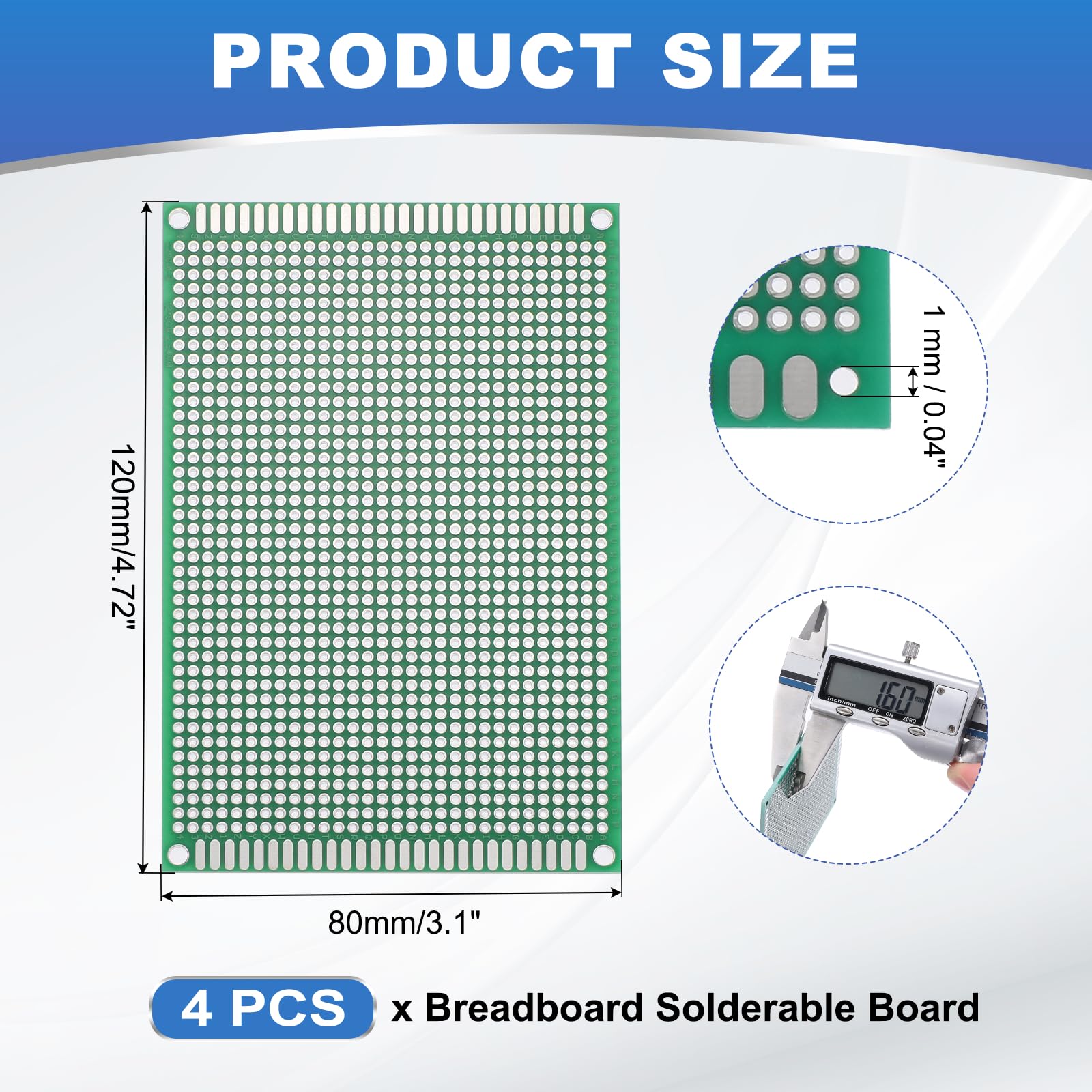 QUARKZMAN 4 Sztuk 120mm X 80mm Spawalna Zielona Płytka PCB Cyna Dwustronna Płyta Prototypowa Dla Elektroniki DIY Projekty Obwodów