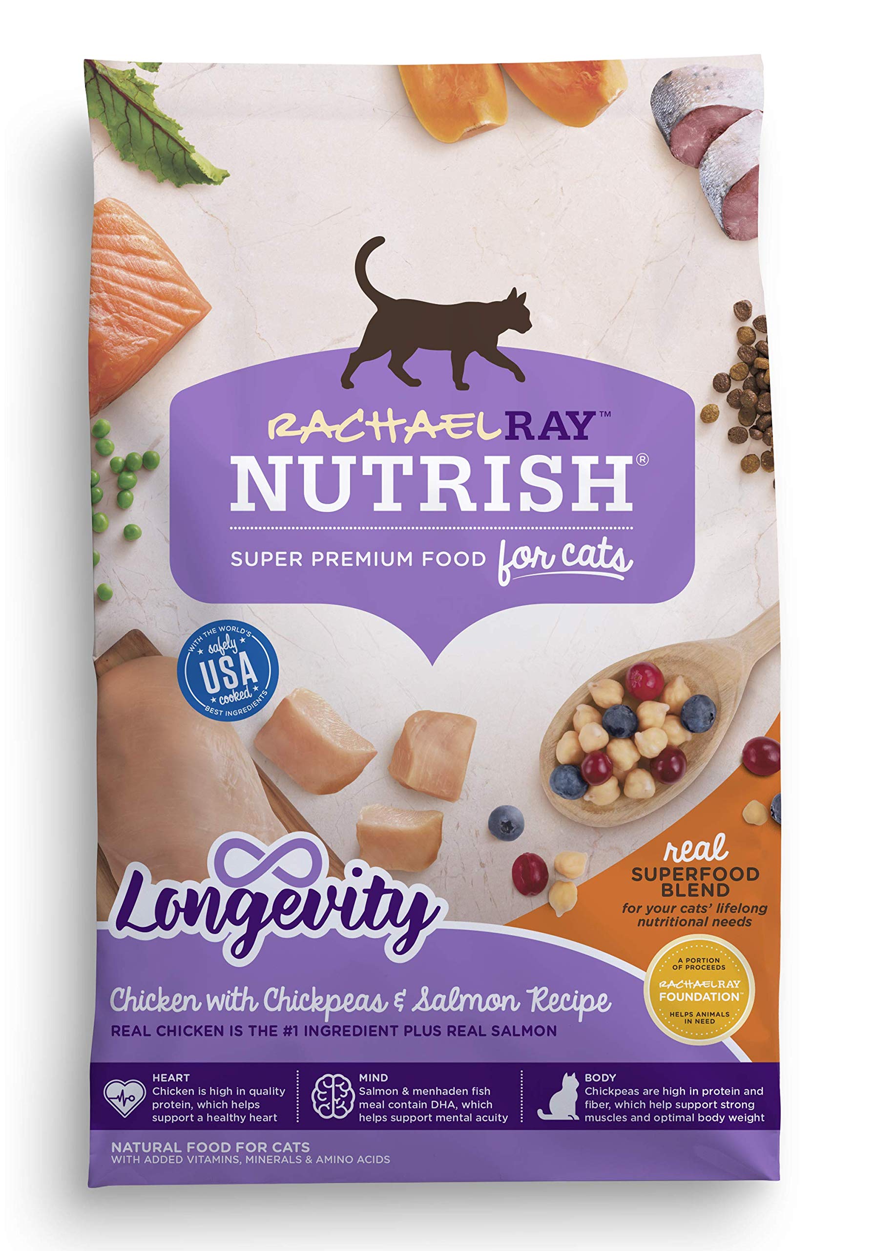 Longevity Natural Dry Cat Food, Chicken with Chickpeas & Salmon Recipe, 2.7kg