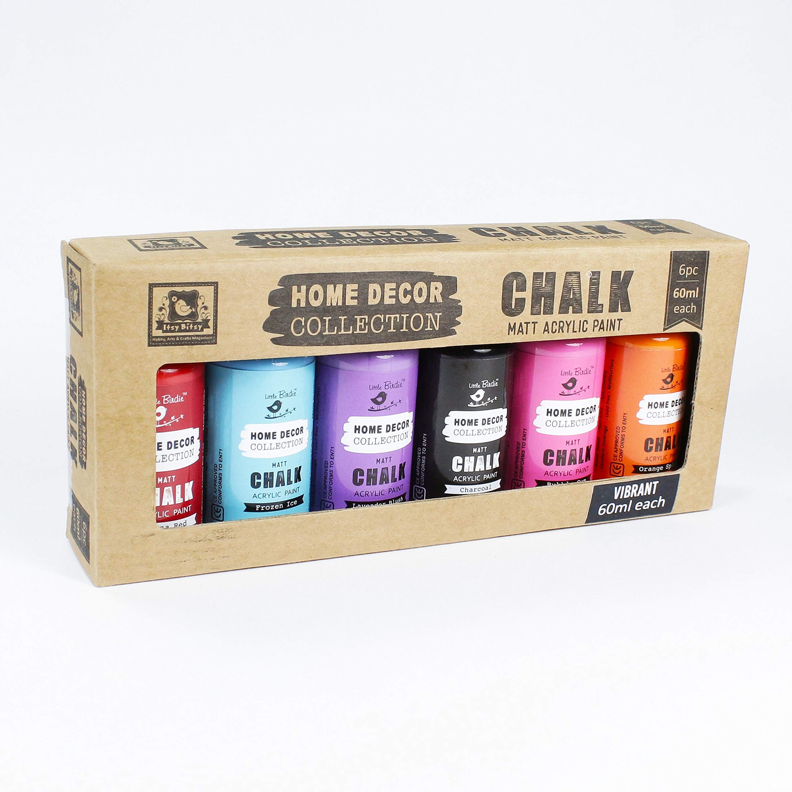 Itsy Bitsy Home Decor Chalk Paint Kit Vibrant 6Pcs X 60Ml Lb (B07TRM442Q) Amazon Price History, Amazon Price Tracker
