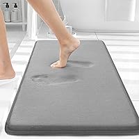 Vista 56 de Smiry Alfombra de Baño de Espuma Viscoelástica 47x24, Alfombras de Baño Extra Suaves y Absorbentes, Alfombra Antideslizante Lavable para Suelo, Gris