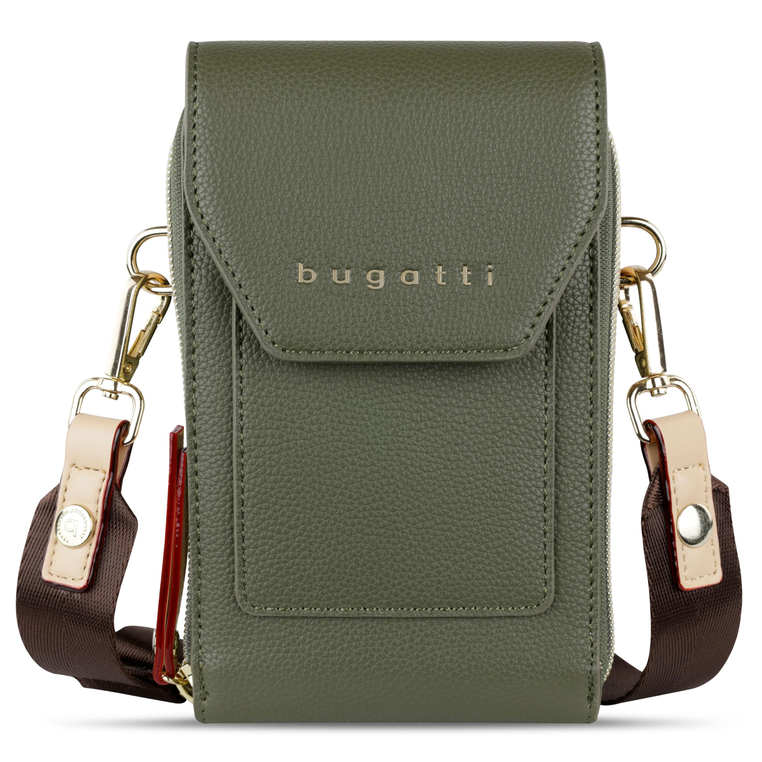 bugatti Ella cartera bandolera para mujer con compartimento para smartphone, monedero de piel sintética