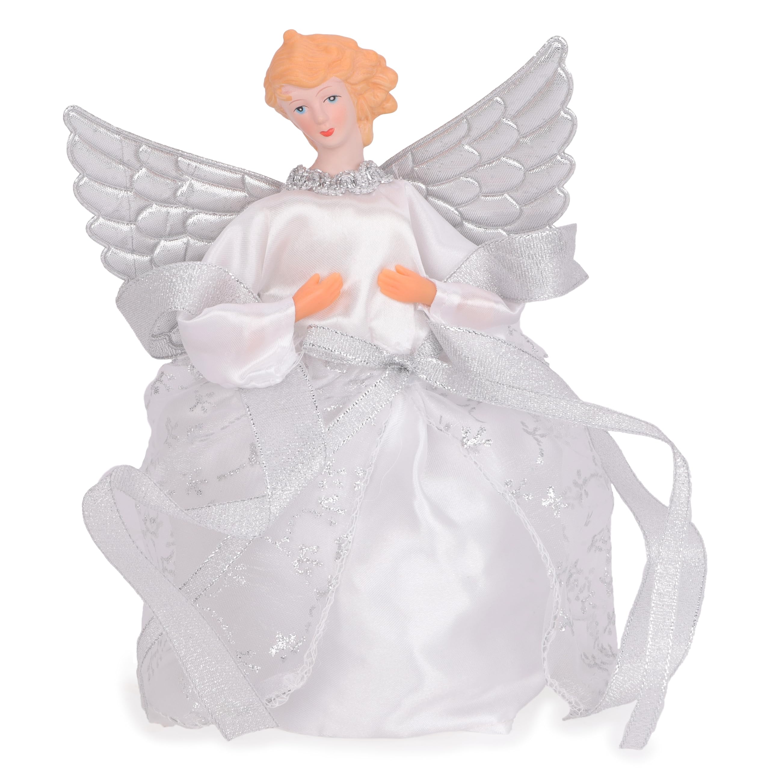 Toyland Silver Toyland® 21Cm (8") Tree Top Angel - Christmas Tree Decorations - Gold Or (Silver)