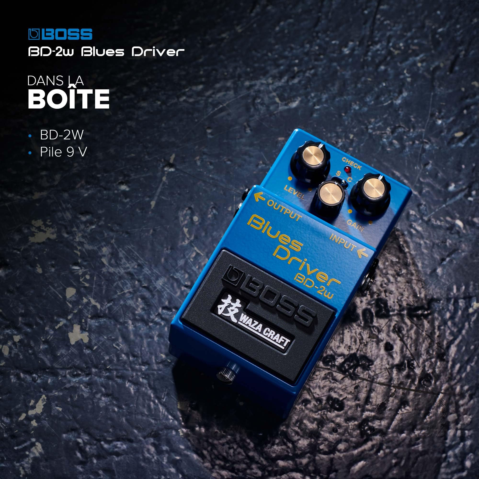 BD-2W Blues Driver BOSS | Pédale d'effet pour guitare Waza Craft premium avec circuit analogique | Reproduction fidèle de la légendaire BD-2 Blues Driver | Modes de jeu Standard & Custom