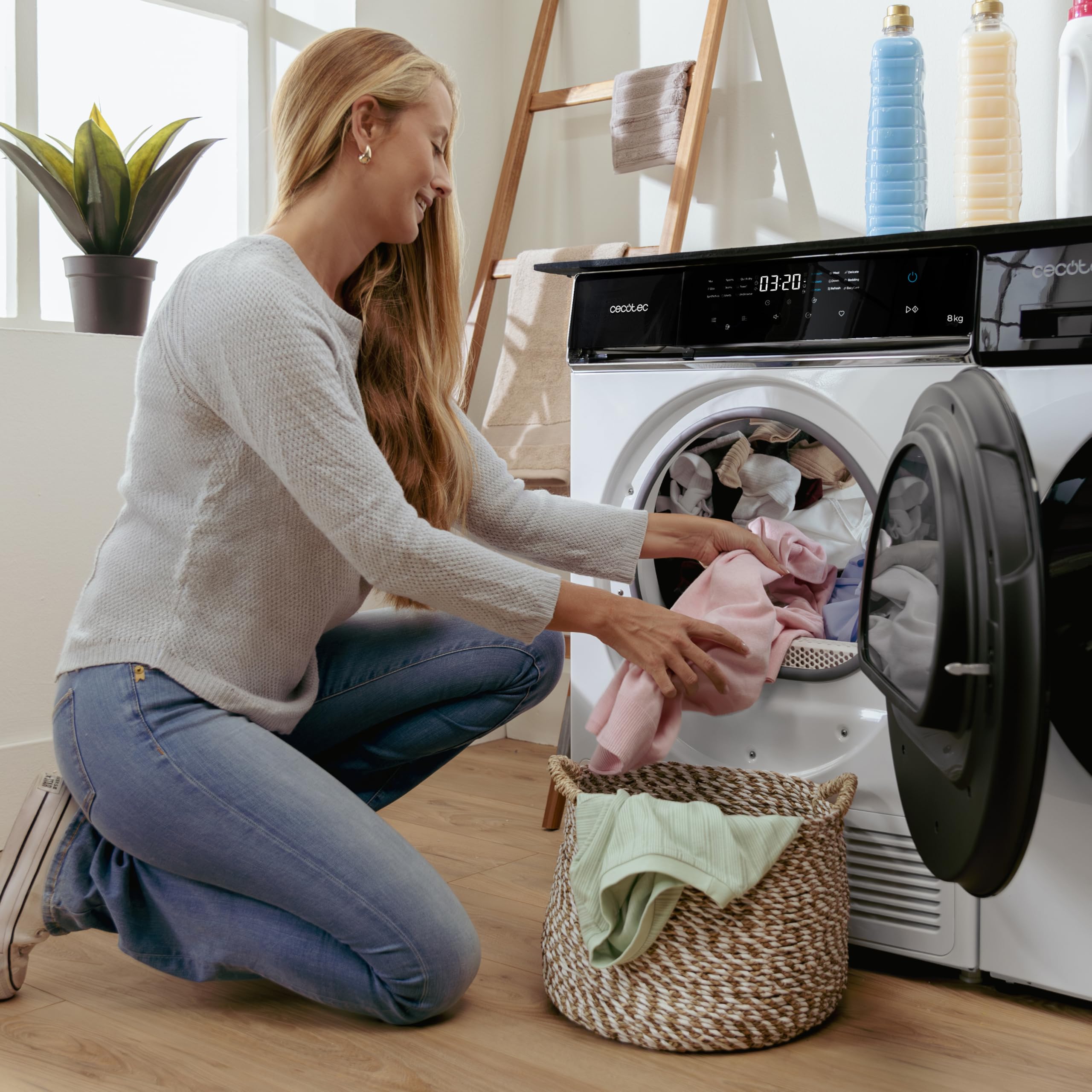 Cecotec Asciugatrice a Pompa di Calore 8 kg Bolero DressCode Dry 8400, Classe A++. 15 Programmi, basso Consumo, Full Touch, Asciugatura automatica, facile Stiro, Stop&Go, Delay Start, Bianca