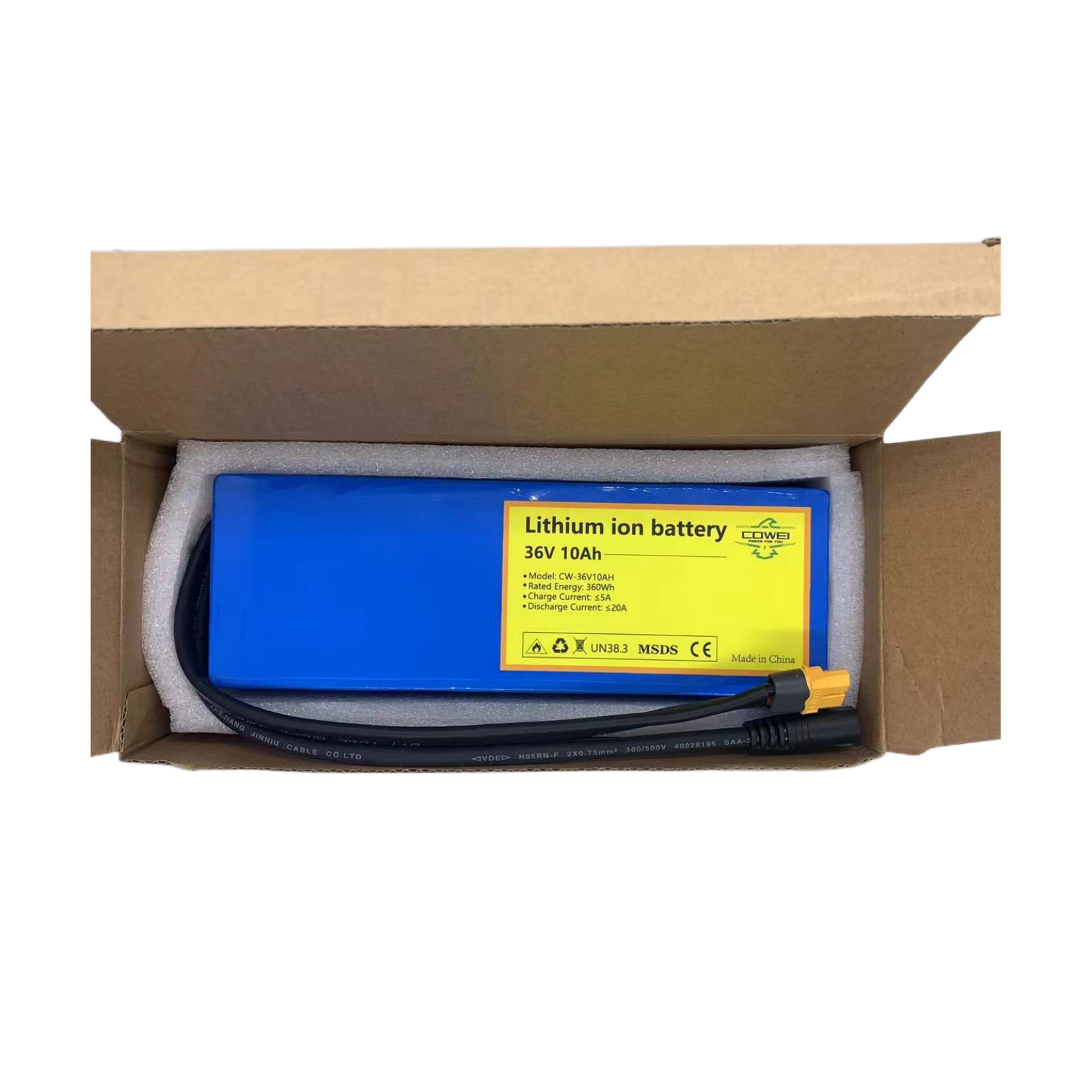 SWQQWEI 36V 10Ah Ebike Battery 36 Volt Lithium Battery
