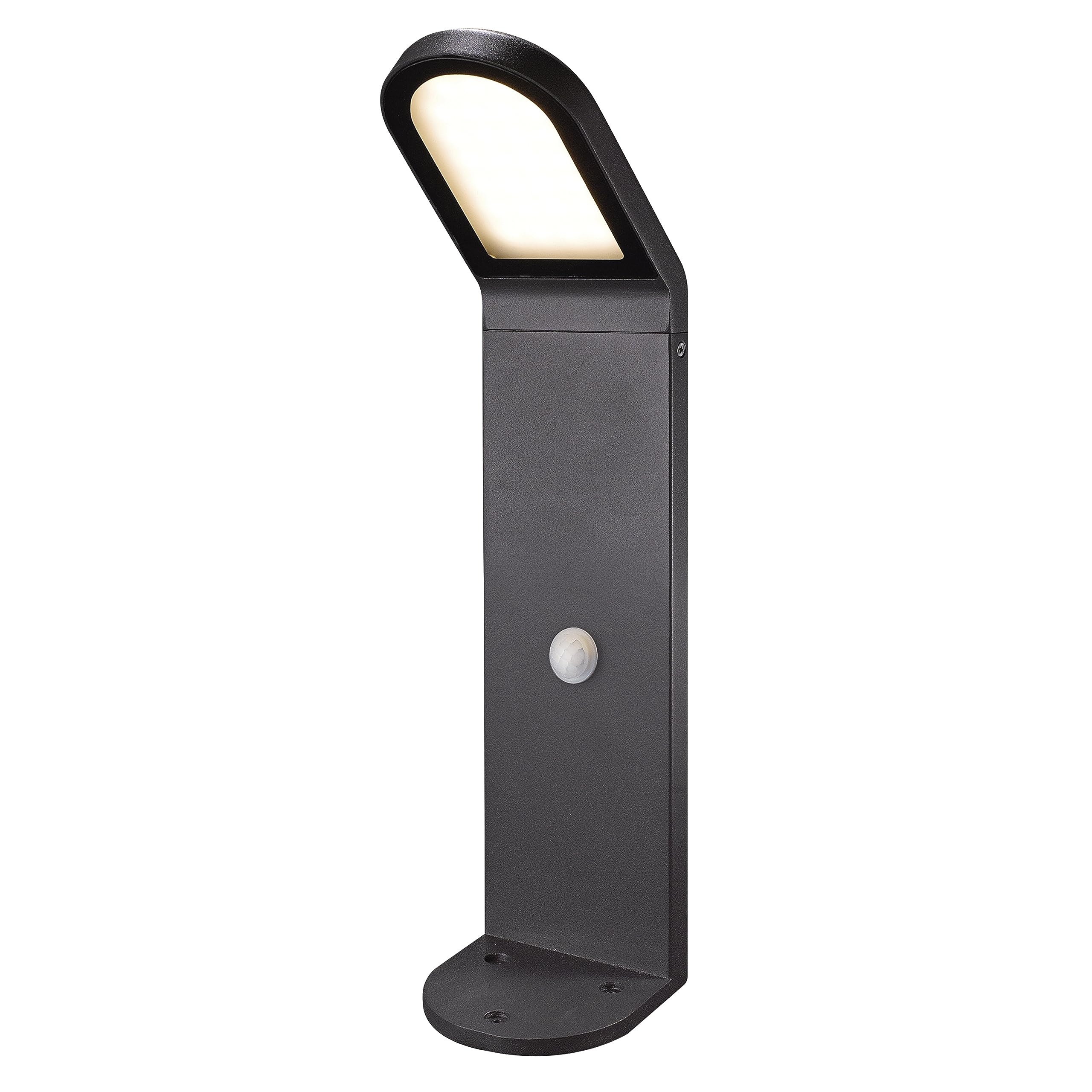 Baliza con sensor CASTELLO antracita LED SMD 9W 3000K exterior IP54. Ideal para iluminas zonas de paso y ajardinadas.