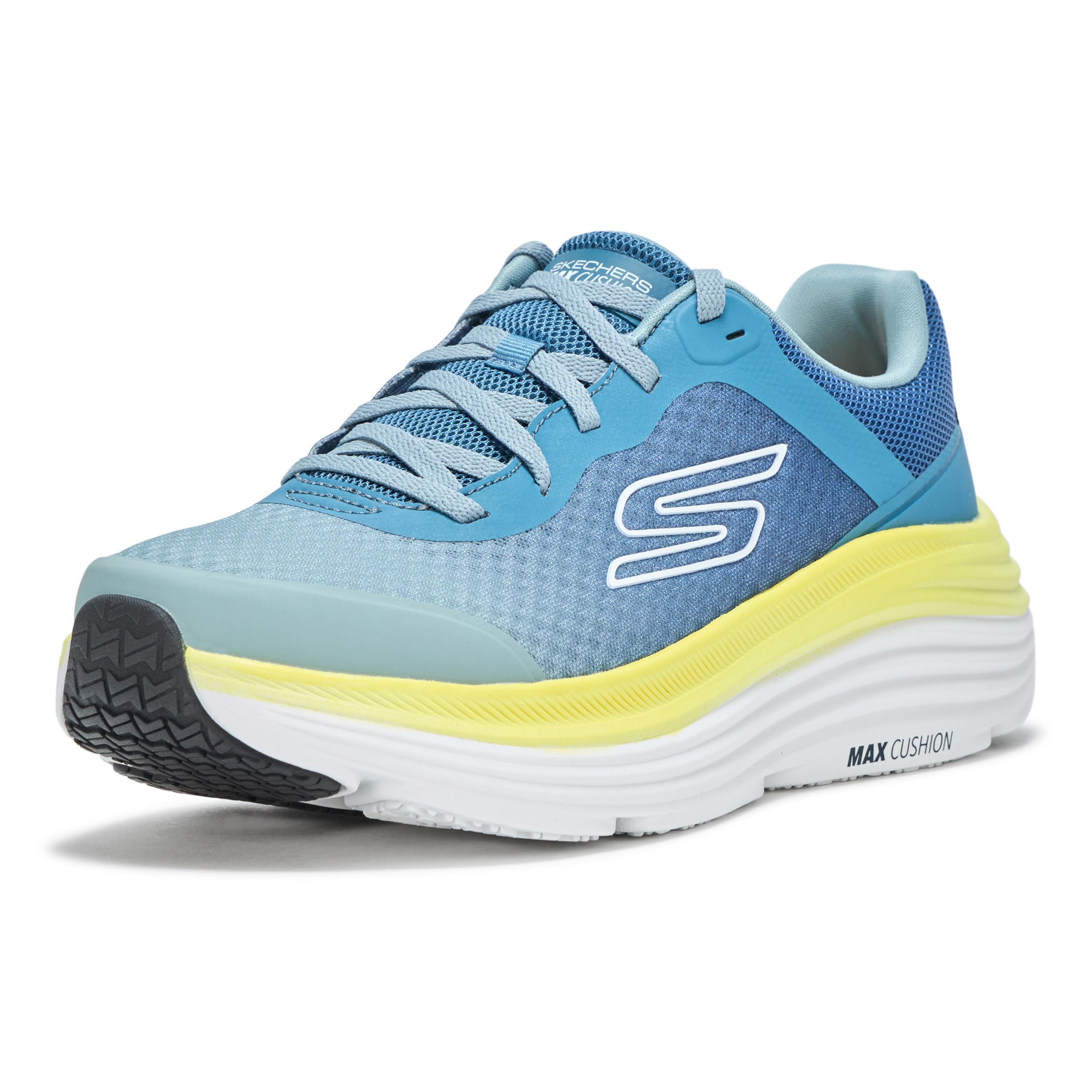 Skechers Men's Max Cushioning Endeavour Trainers, Navy Lime Green, 12 UK