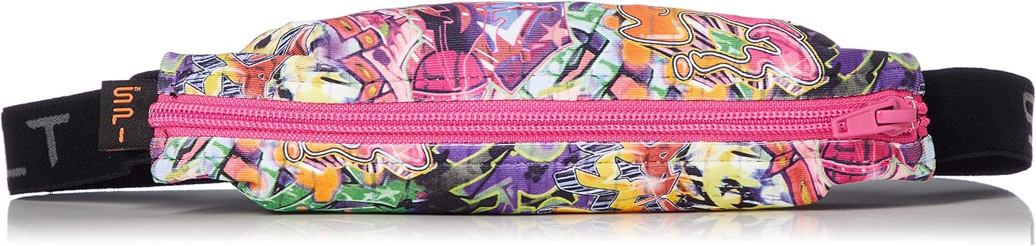 Spi Belt(スパイベルト) Men's SPIBELT Elastic Pouch Waist Bag Running Travel Outdoor Security, Graffiti/hot Pink