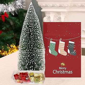 Shoppy Assist- Pack of (5ft Long; 2inch Wide_Green_ 01 Pc_Garland) + 2Ft Christmas Tree |Xmas Ornaments Home Decoration Artificial Tinsel,Party,Gift,Decor Indoor Outdoor-Combo Pack 2